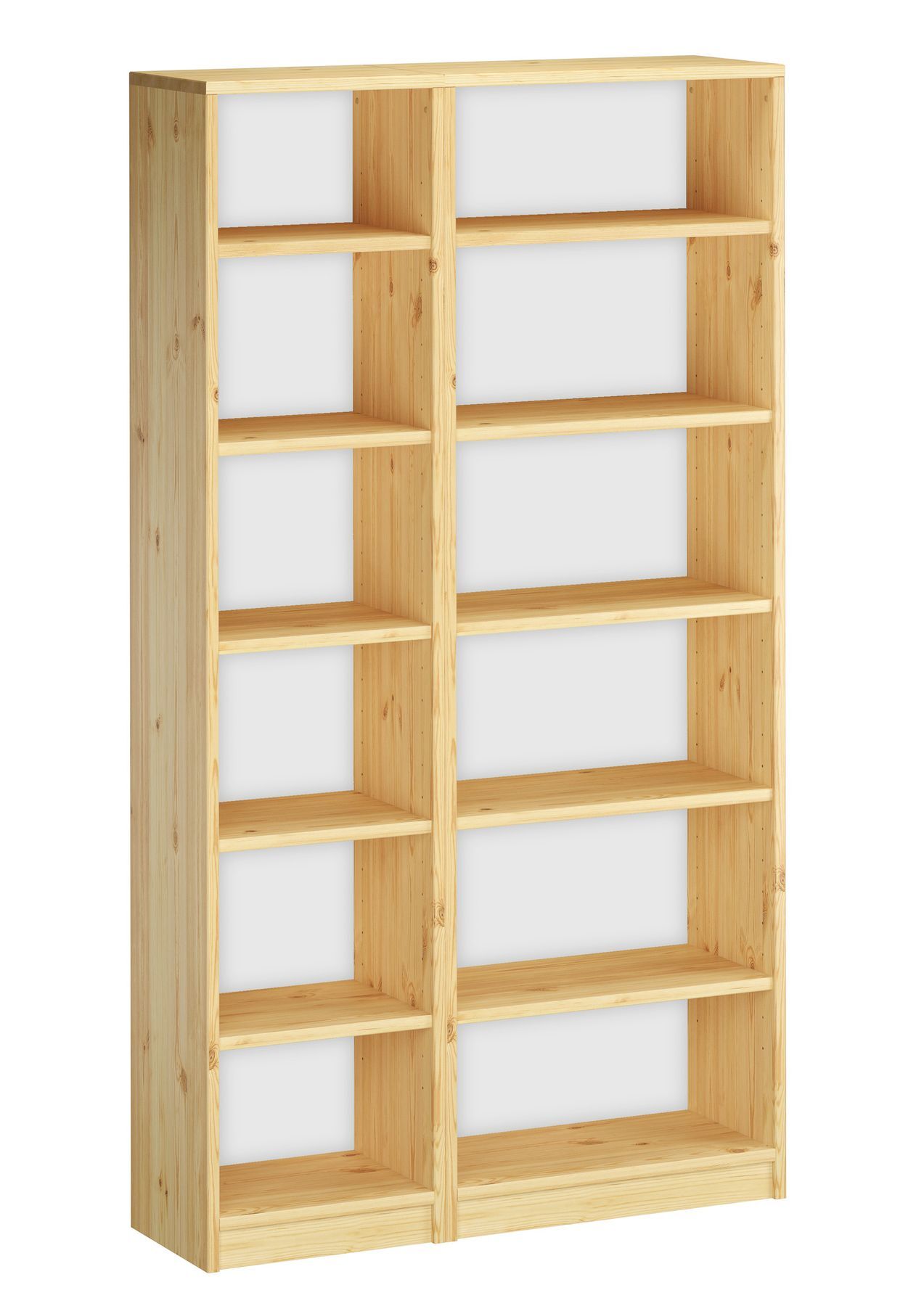 Due varianti di colore x scaffale in legno di Pino massello, bianco o naturale V-90.82-41-18