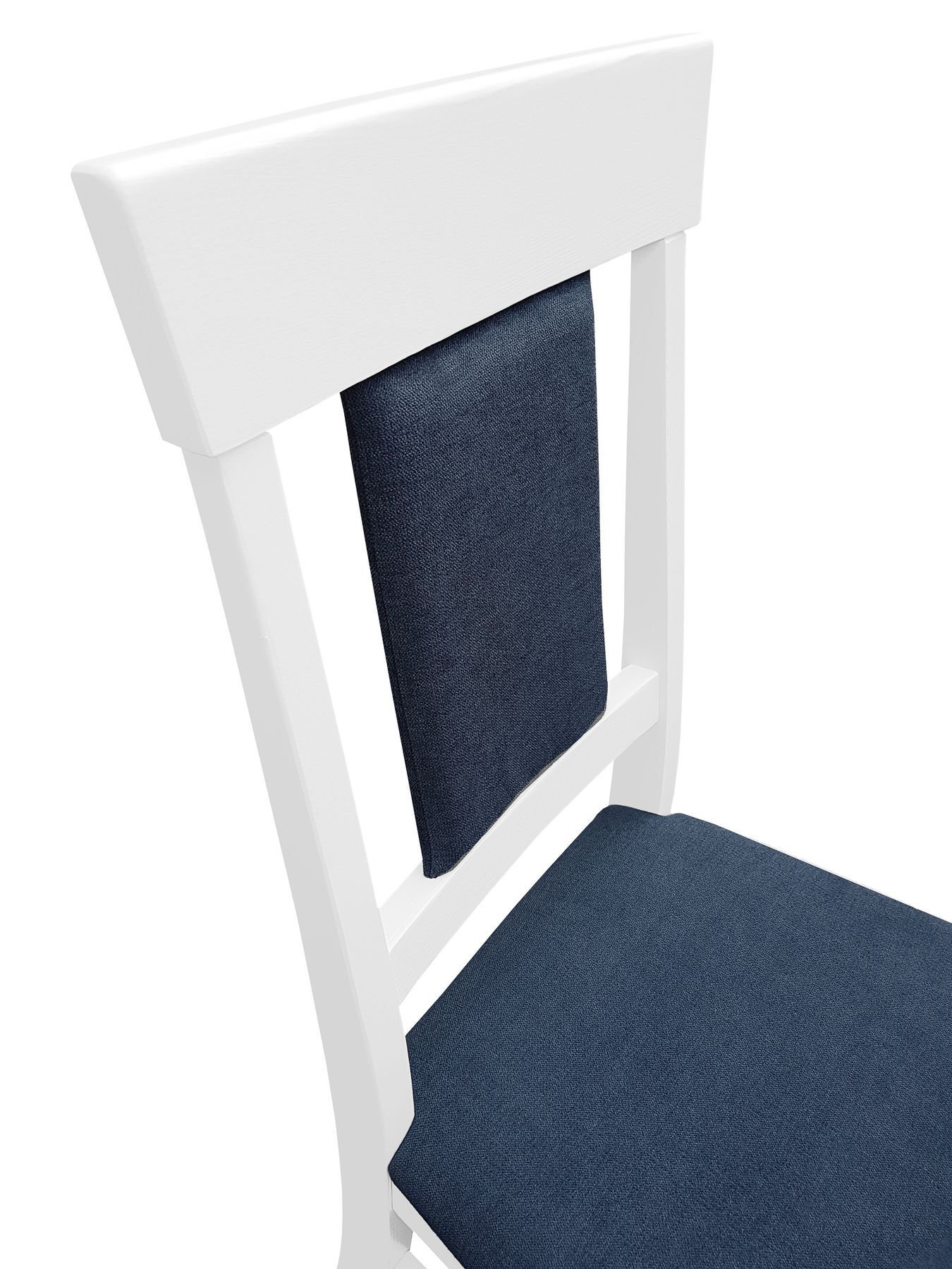 Detail weiß blauer Stuhl