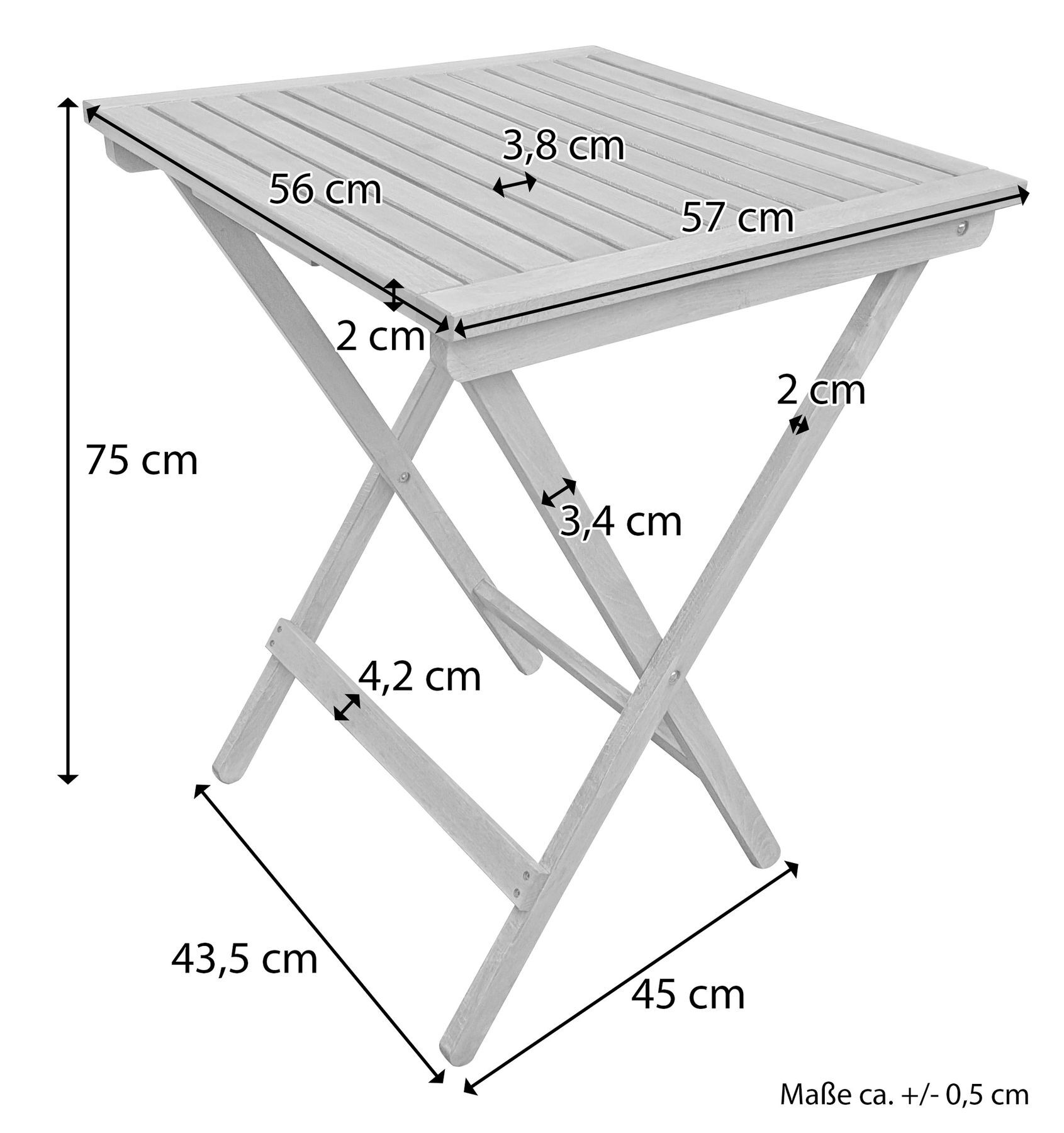 Set Tisch mit 2 Stühlen Gartenstühle  10-210-2T-braun