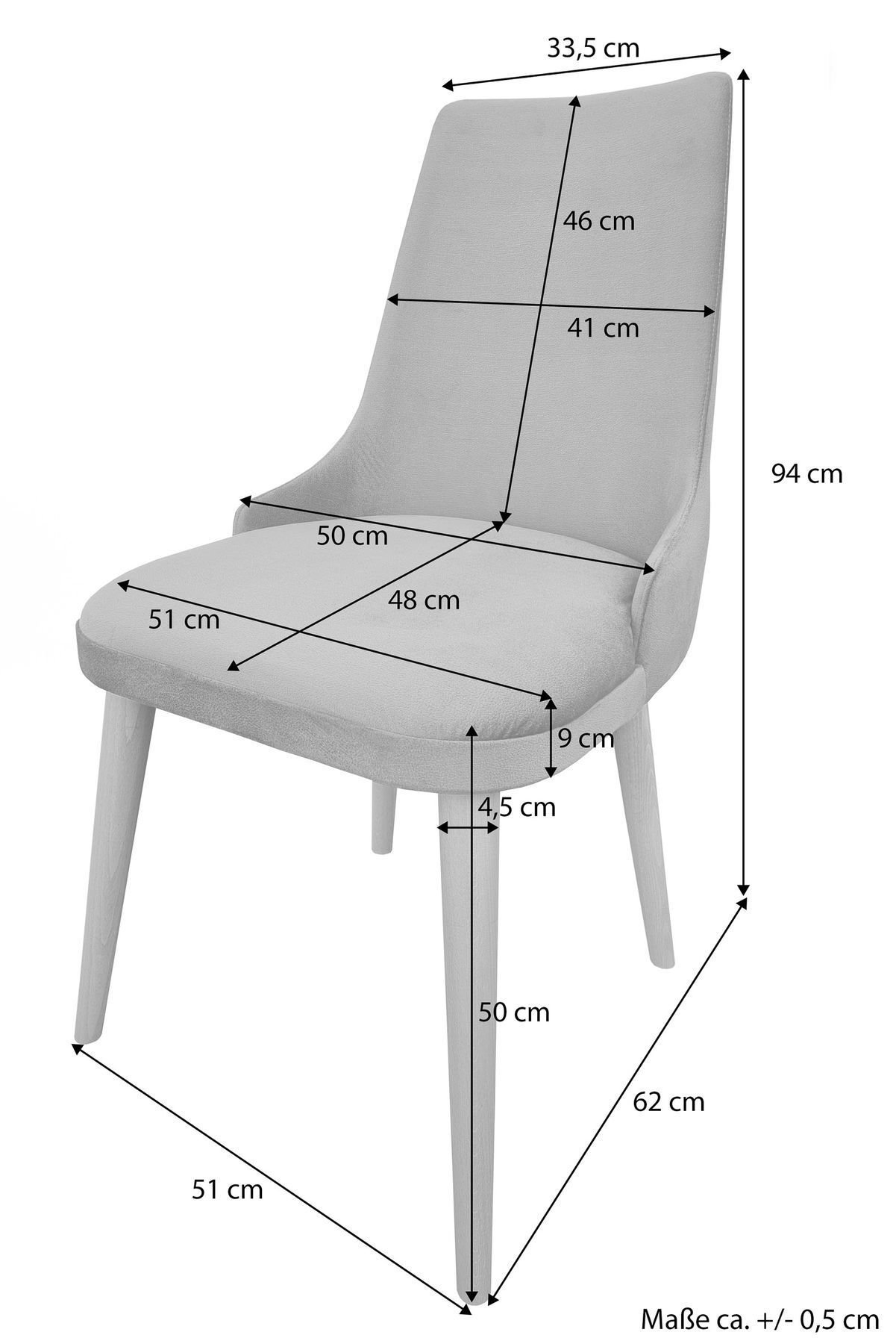 Due varianti di sedia imbottita Poltrona come sedia da scrivania o sedia da pranzo V-90.72B-73