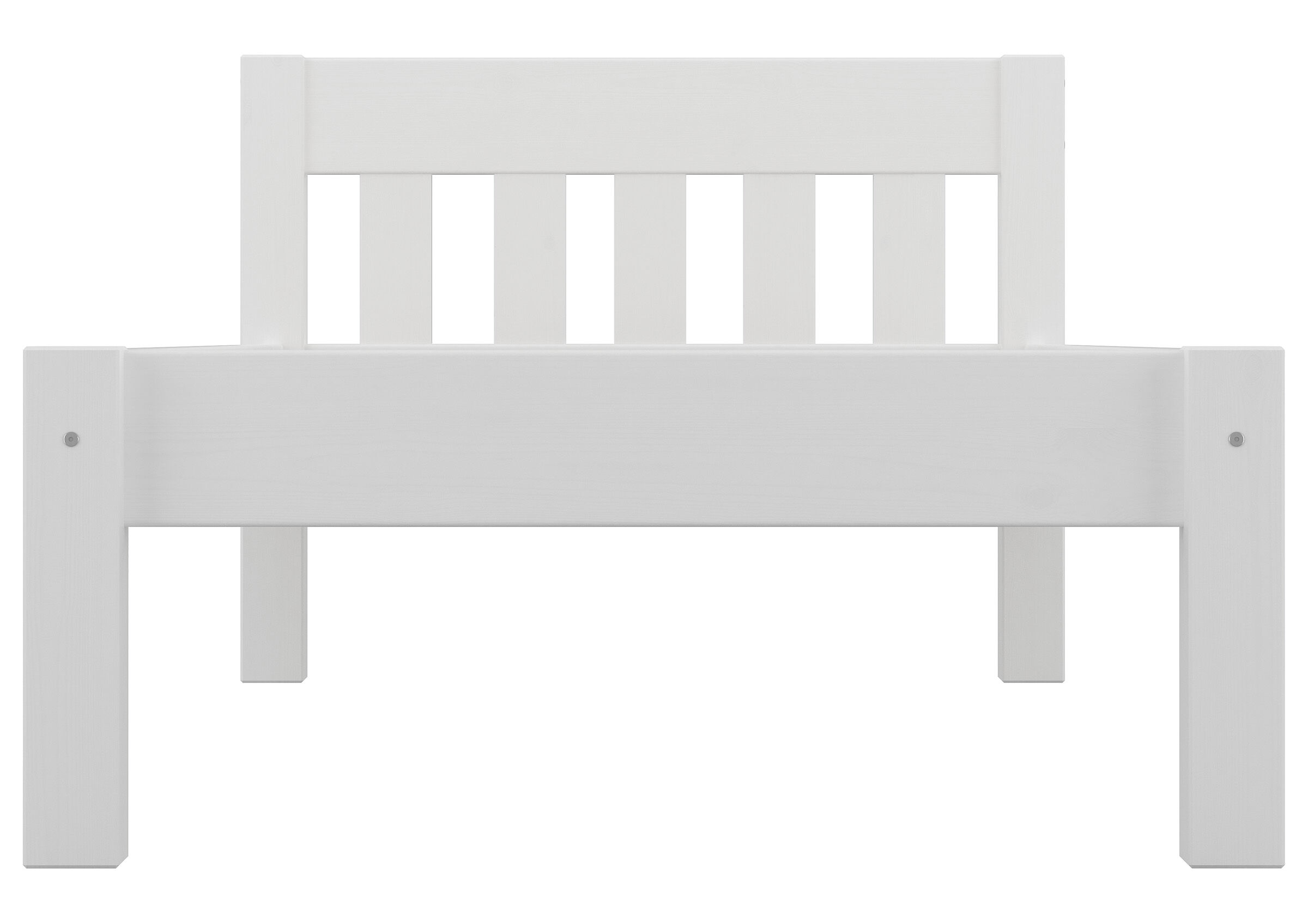 Cinque varianti di solido letto bianco per materasso 90x200 in Pino massello V-60.38-09W