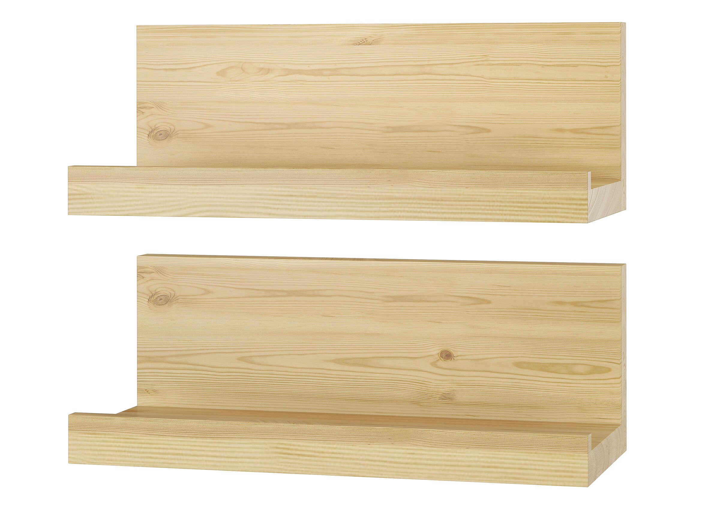Due varianti di mensola porta oggetti per letti o muro in Pino laccata o bianca V-90.82-14