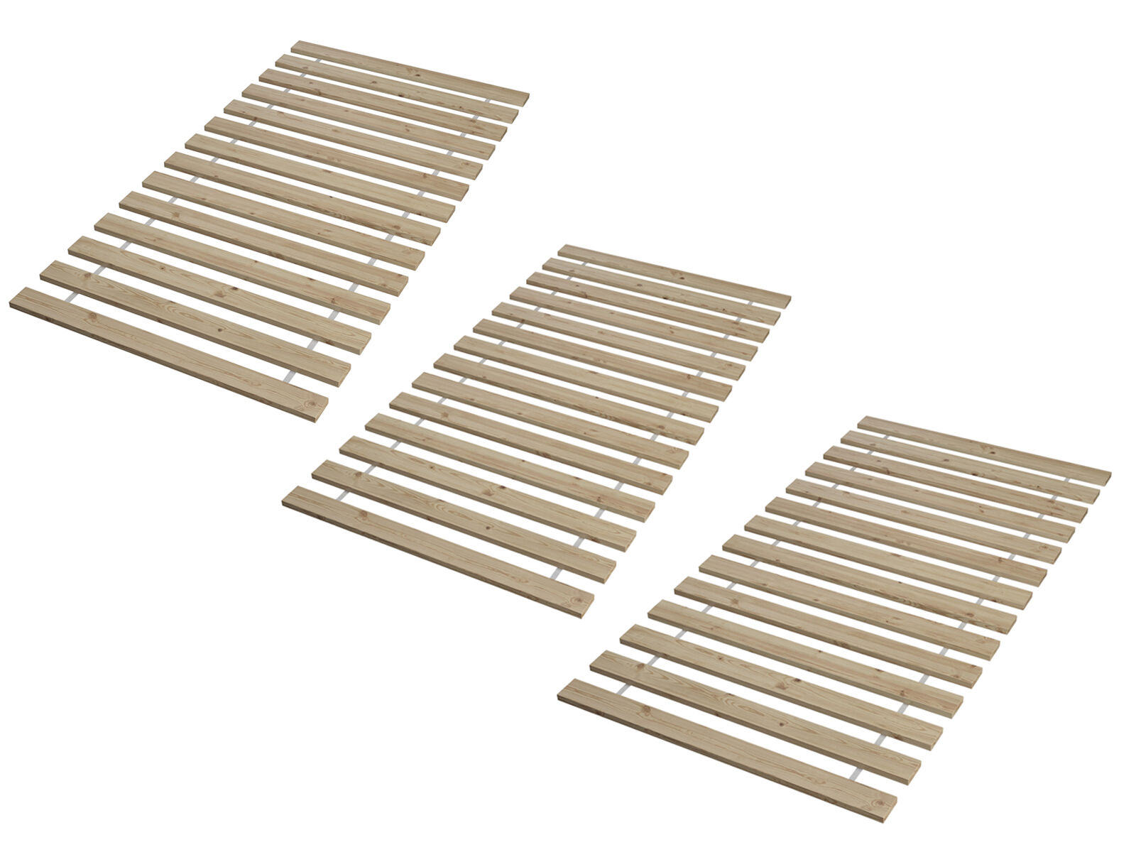 Tre varianti di letto a castello triplo bianco per adulti 90x200 massello di pino V-60.03-09W