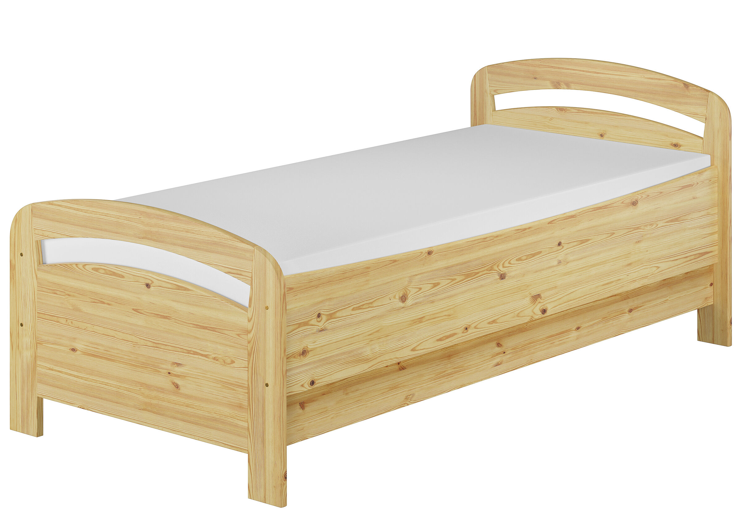 Tre varianti di letto classico anche PER ANZIANI 90x200 in Pino massello V-60.43-09