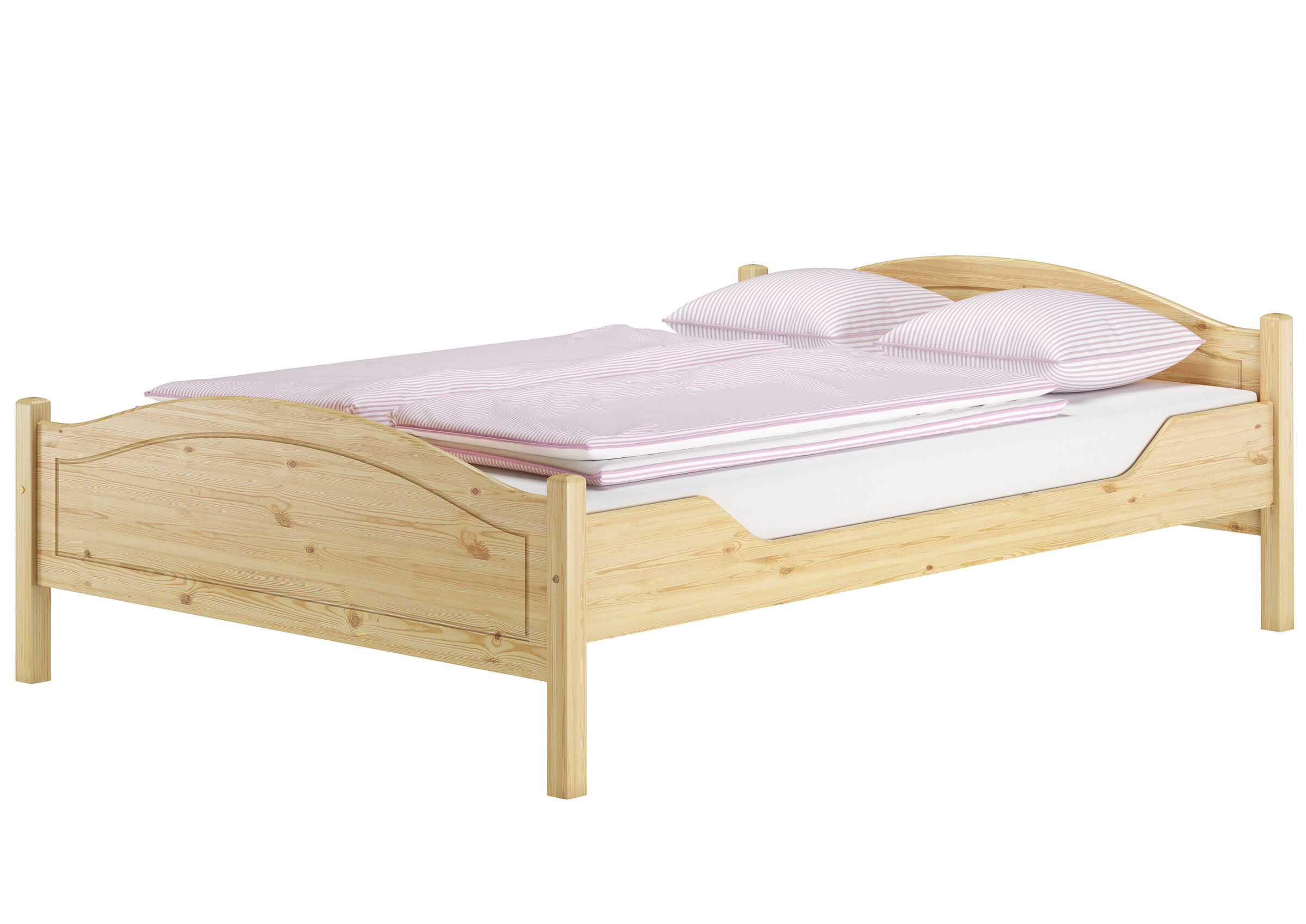 Cinque varianti di letto solido matrimoniale per adulti 140x200 in pino massello V-60.30-14