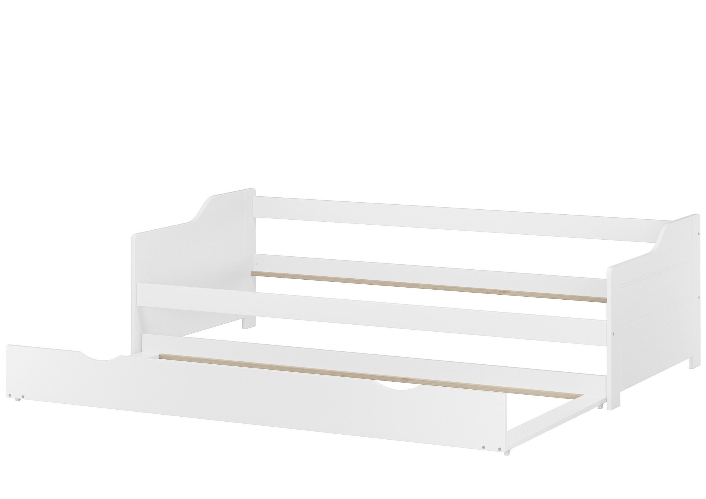 Tre varianti x bianco letto-divano letto 90x200 Pino massello e cassettone letto V-60.34-09W