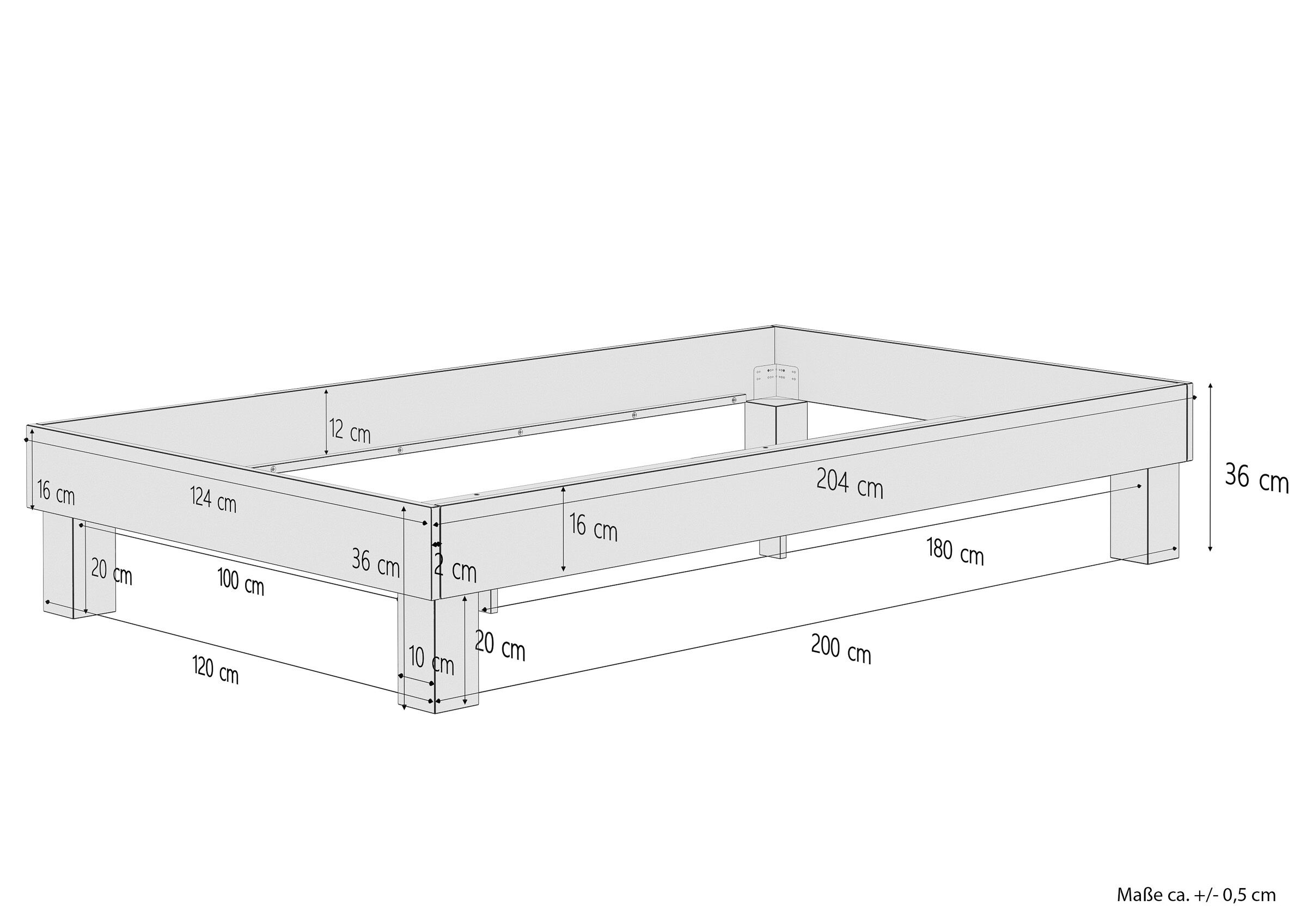 Quattro varianti x solido futon una piazza e mezzo 120x200 Faggio massello oliato V-60.87-12