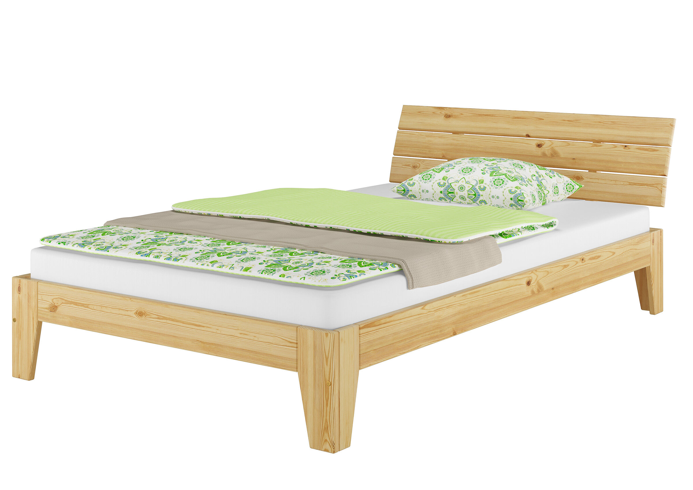 Cinque varianti di solido elegante letto lungo x materasso 120x220 in Pino massello V-60.62-12-220