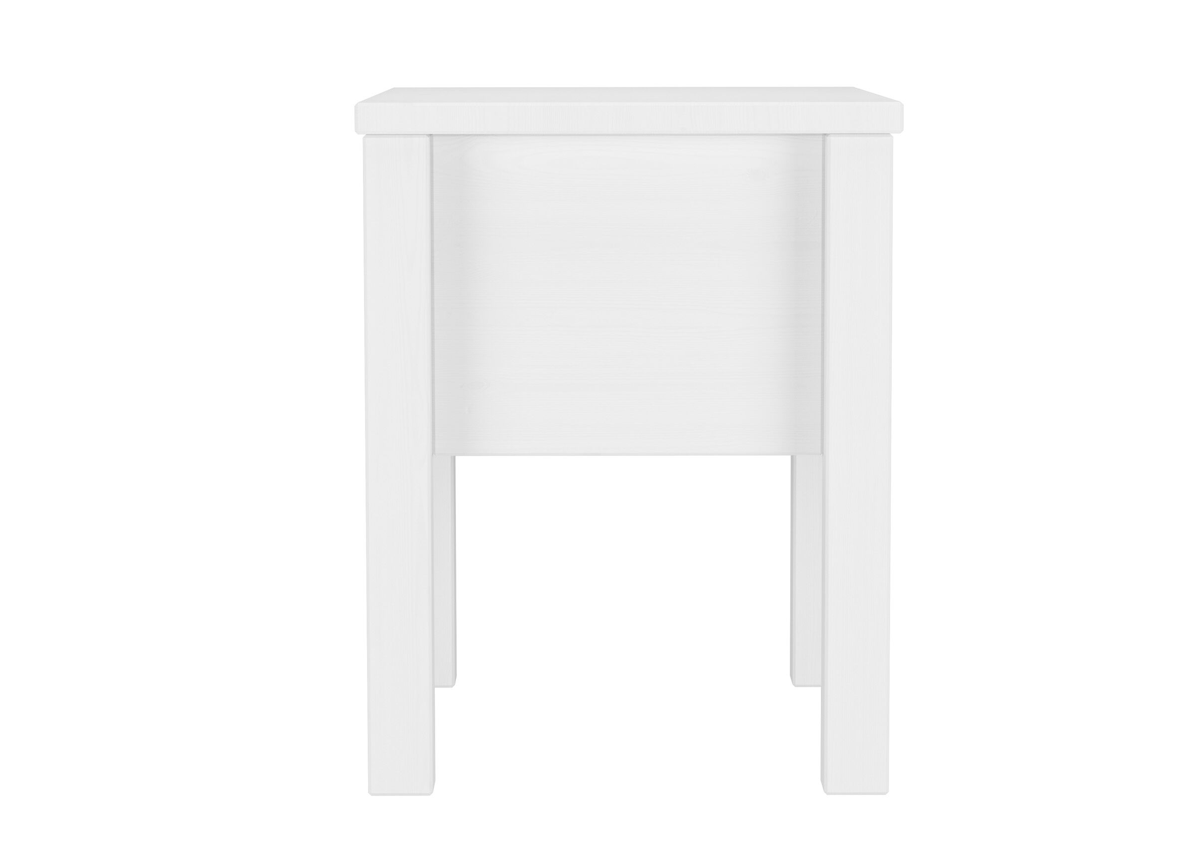 Design moderno per bianco comodino in Pino massello con cassetto 90.20-K14W