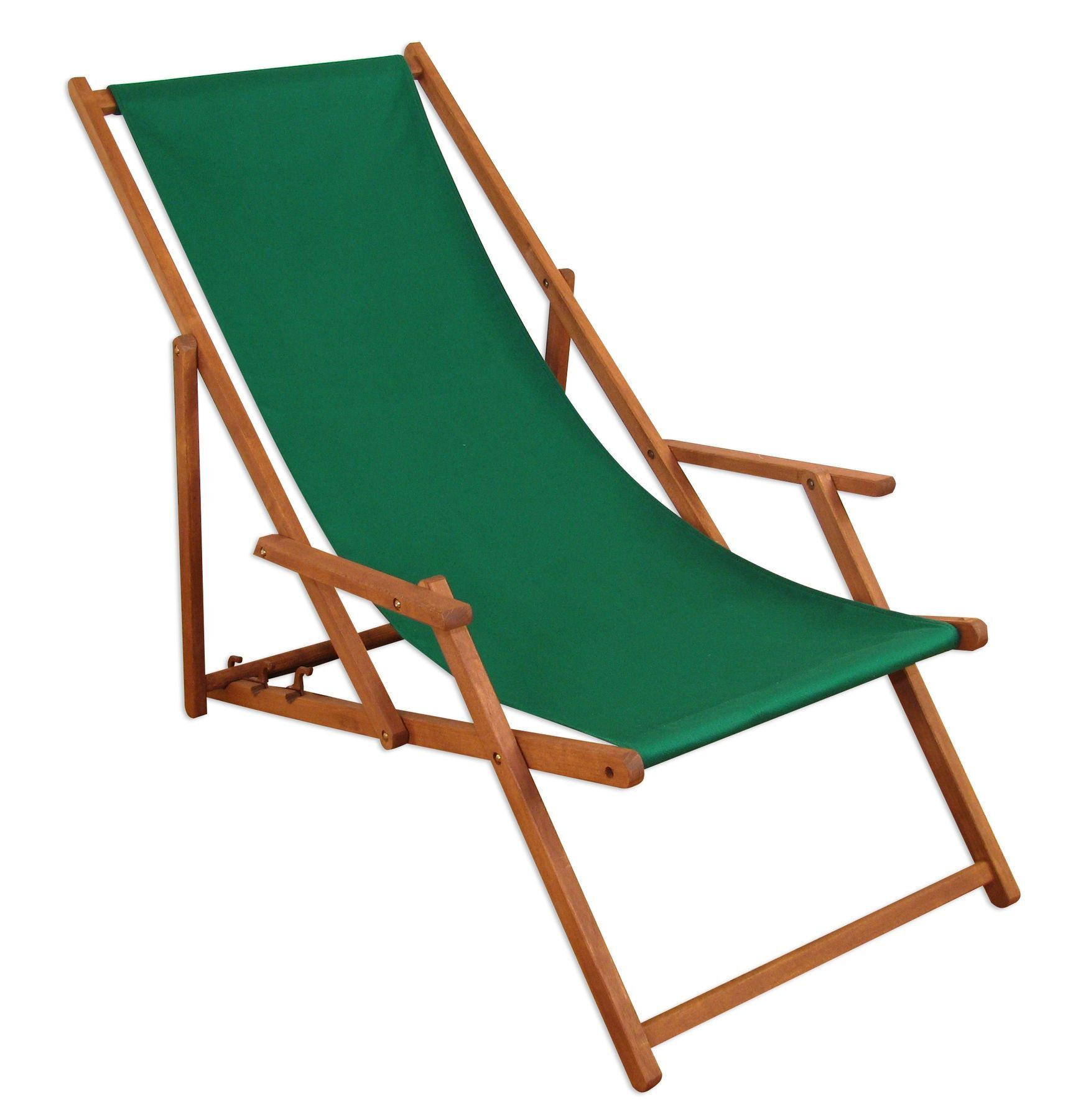 Strandstuhl mit grünem Sitzstoff