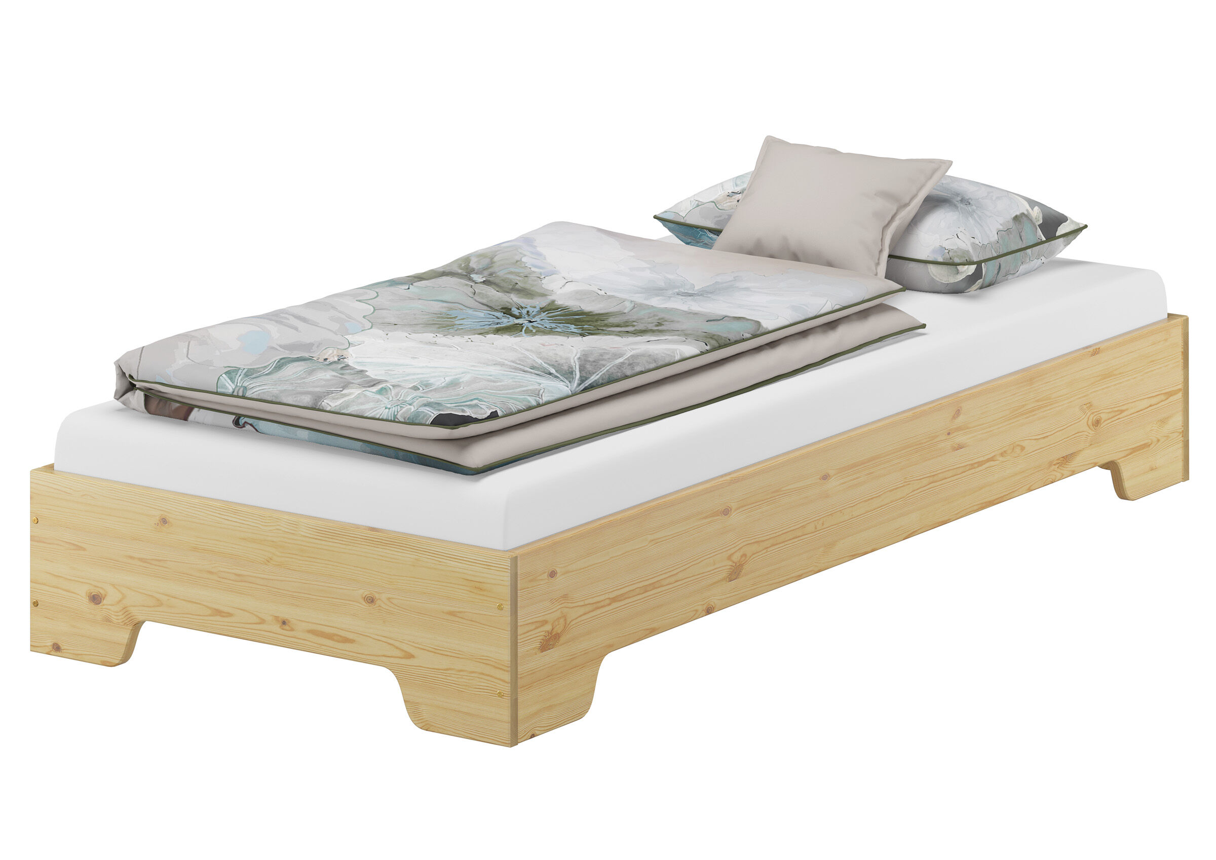 Cinque varianti di solido grande letto x ADULTI 100x220 in Pino massello V-60.56-10-220