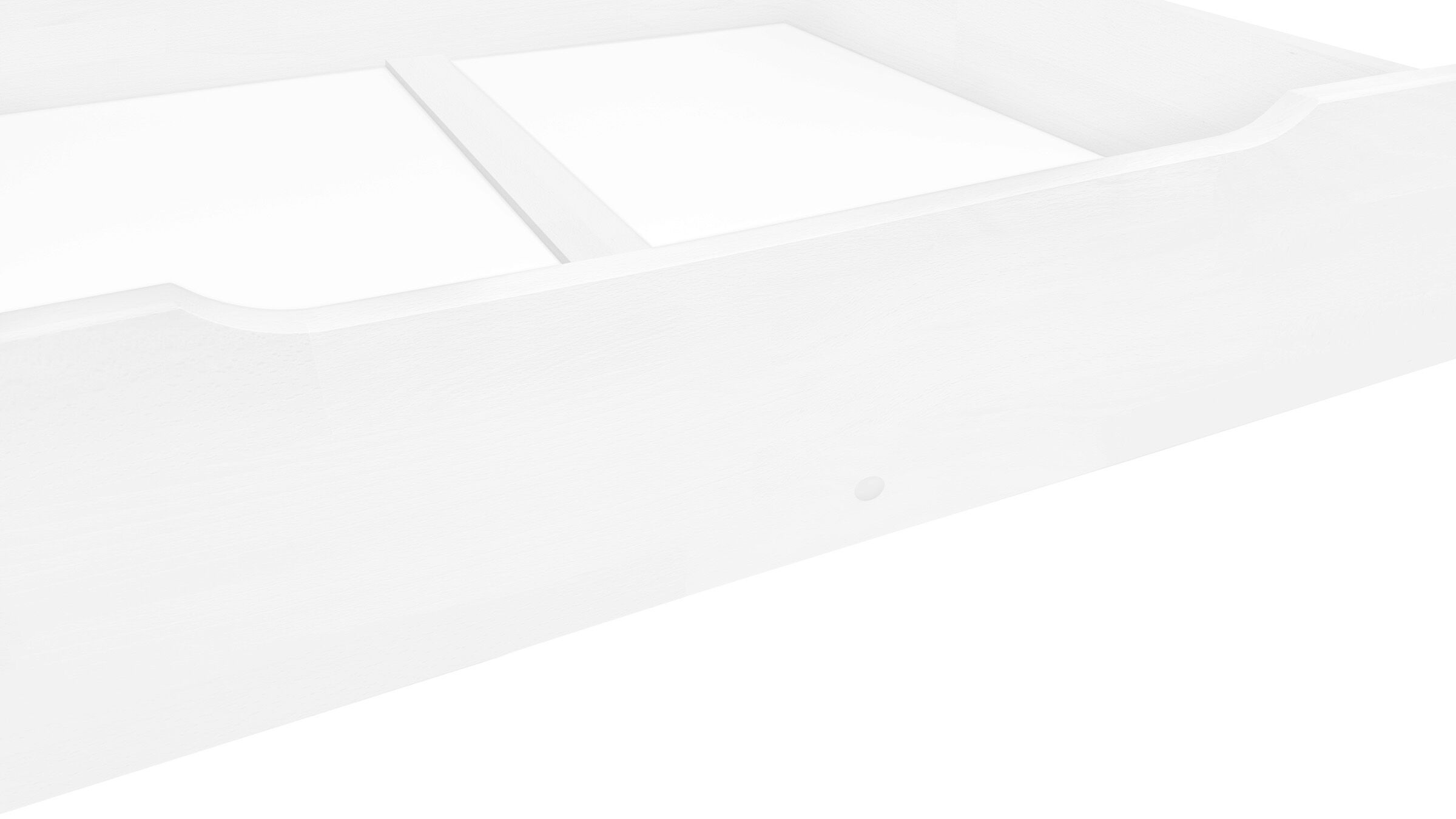 Bettkasten zweiteilig aus Buche als Staukasten für unsere Betten - Buche weiß - 90.10-BS32-W