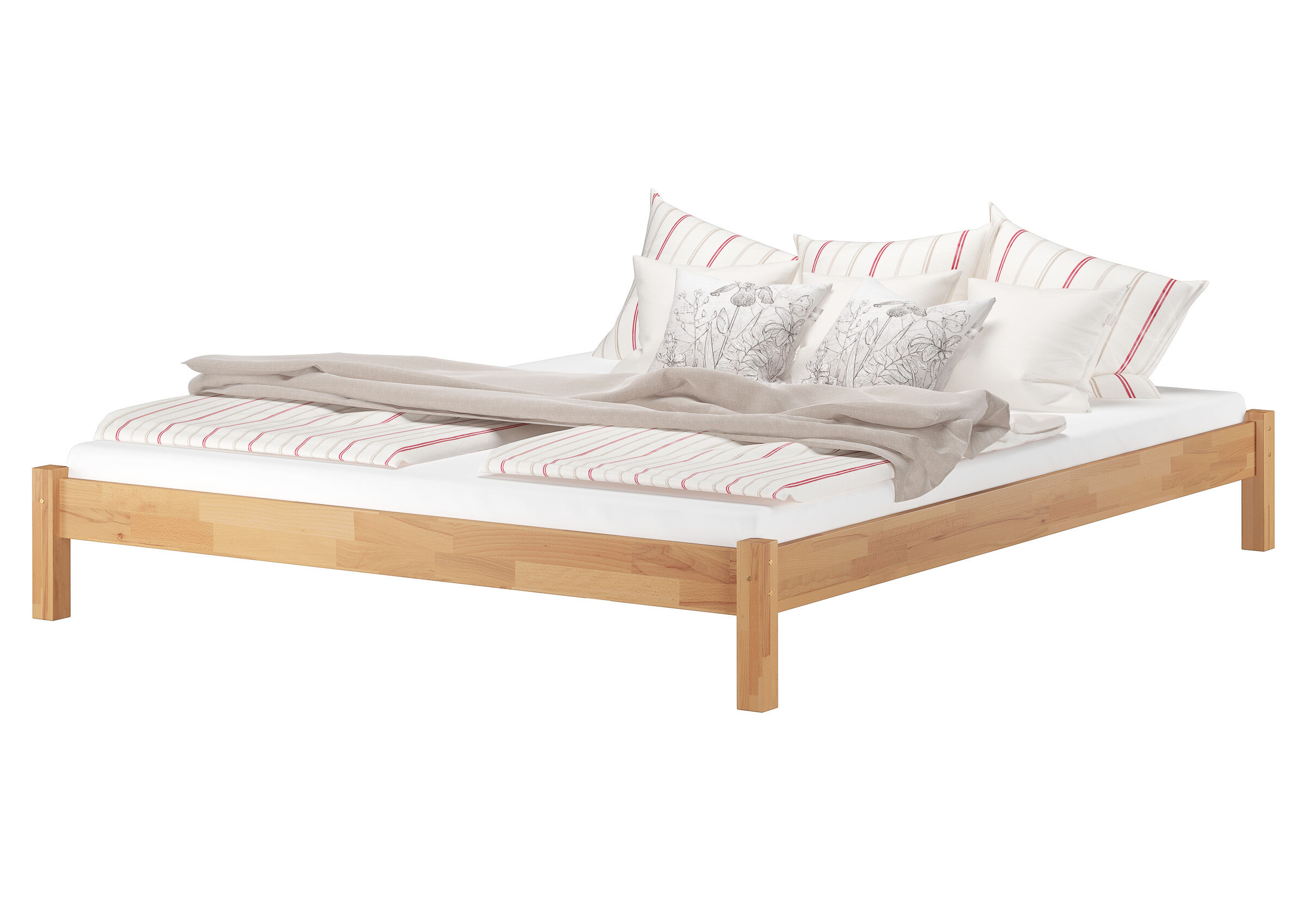 Tre varianti x solido matrimoniale king size futon 180x200 in Faggio massello V-60.84-18