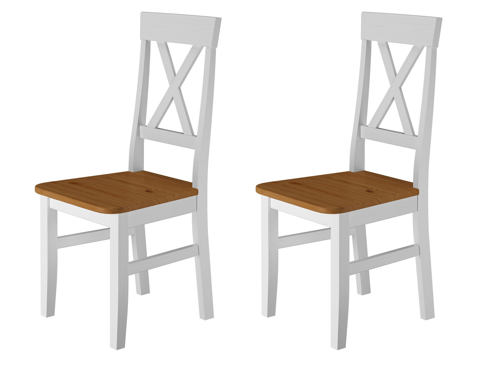 Due varianti di lineare design per sedia in rovere/pino massello per cucina V-90.71-24W