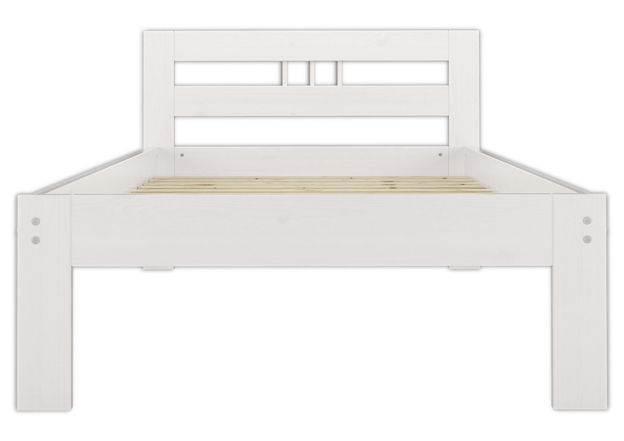 Tre varianti di solido bianco elegante letto classico 90x190 in Pino massello V-60.64-09-190W