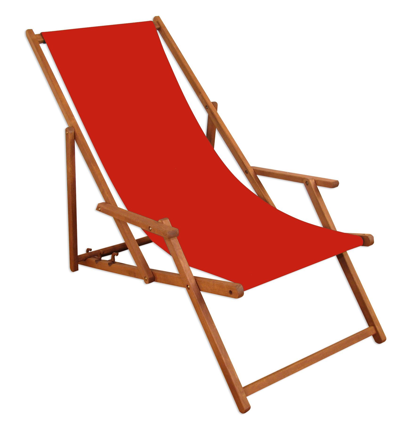 Strandstuhl mit rotem Sitzstoff