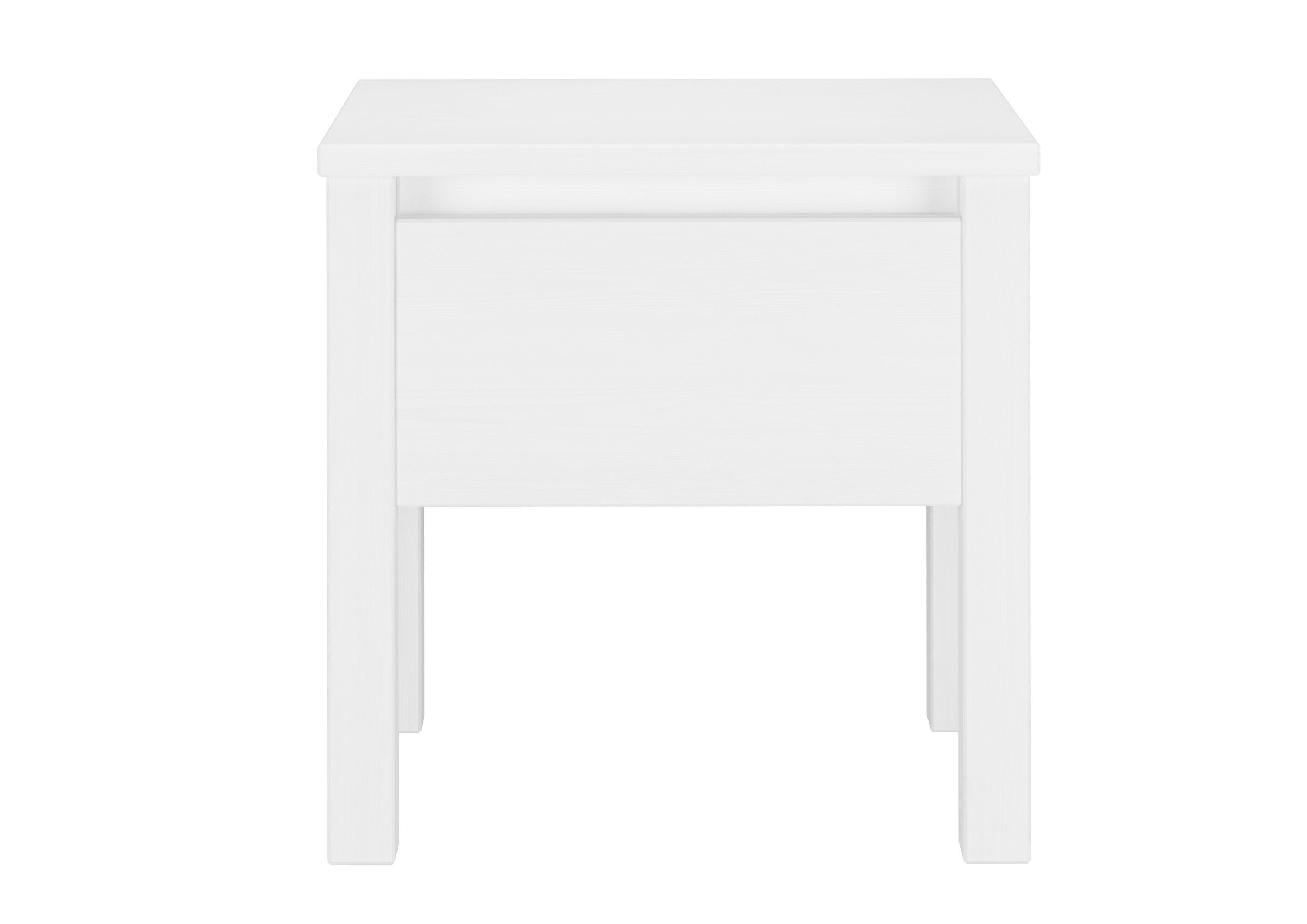 Design moderno per bianco comodino in Pino massello con cassetto 90.20-K14W