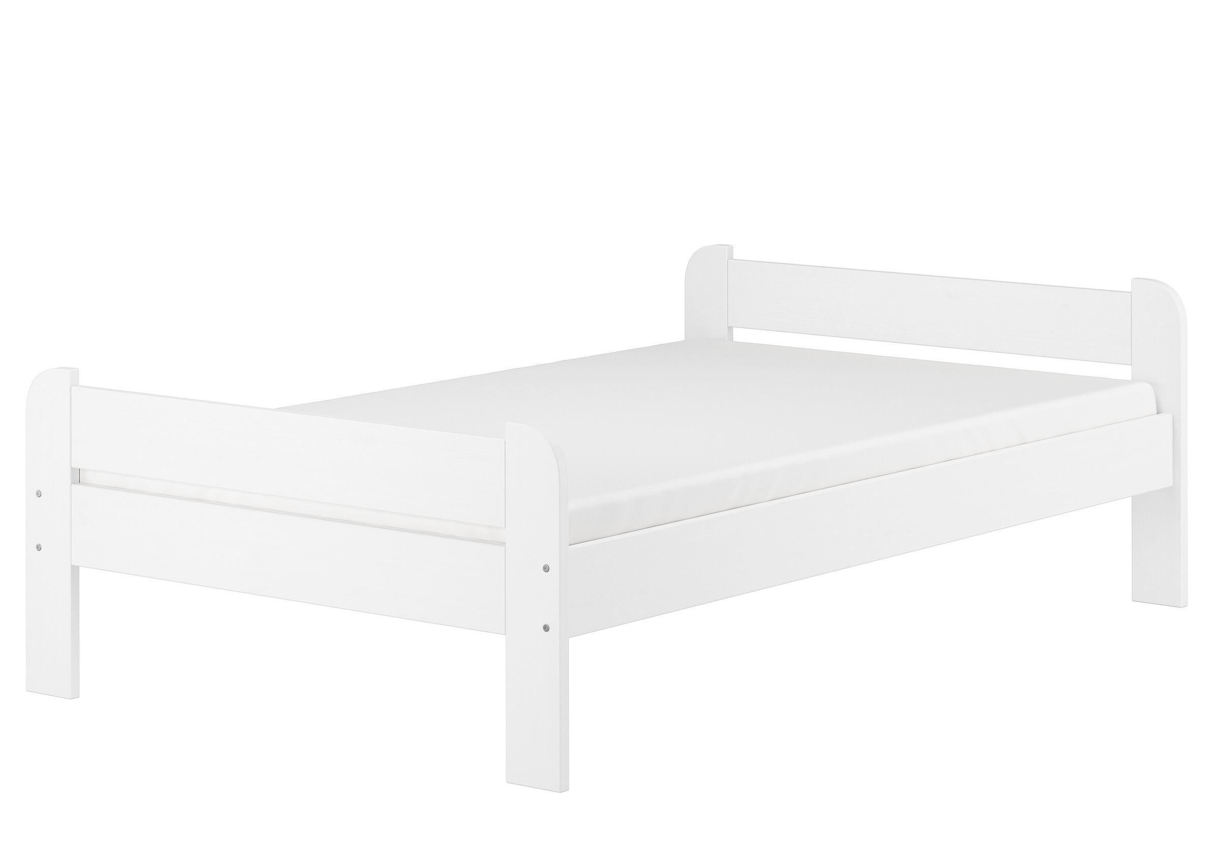 Tre varianti di letto x ADULTI bianco una piazza e mezza 120x200 in Pino massello V-60.39-12W