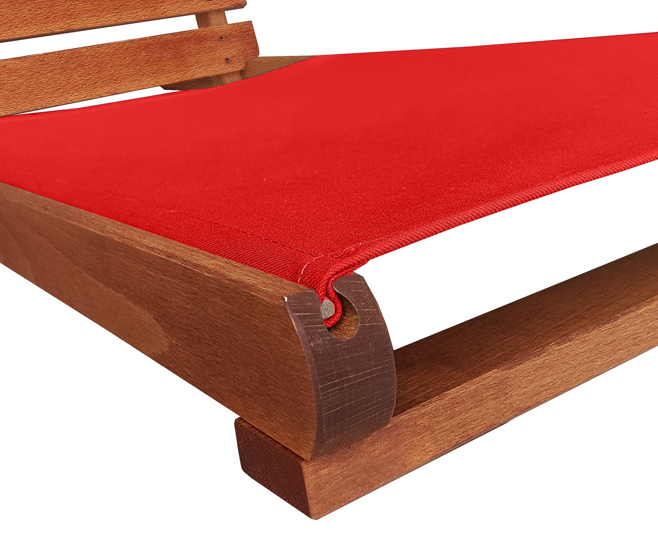 Roter Stoff mit dunklem Buche-Holz