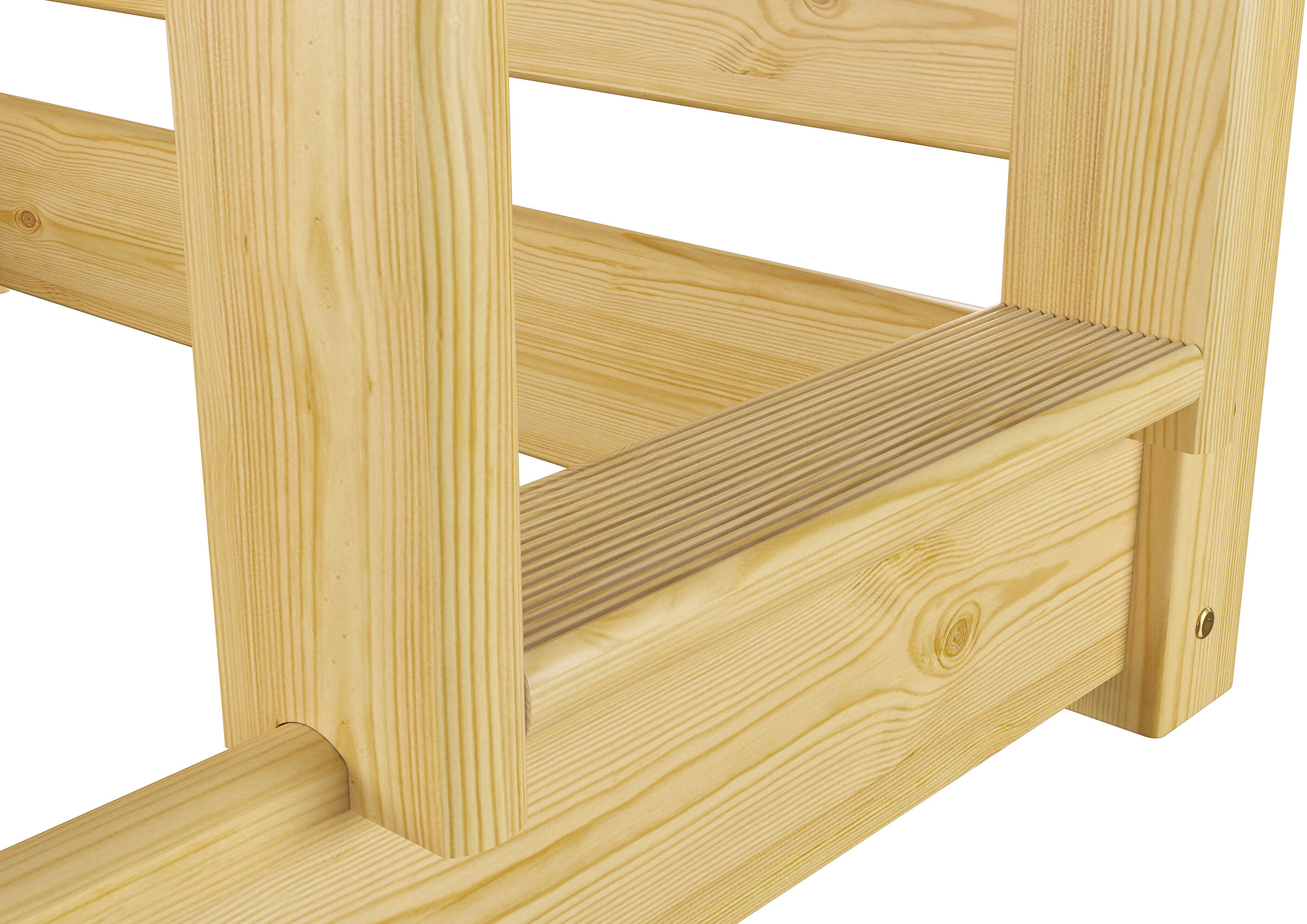 Tre varianti di letto a castello triplo per adulti 80x200 in legno massello di pino V-60.03-08
