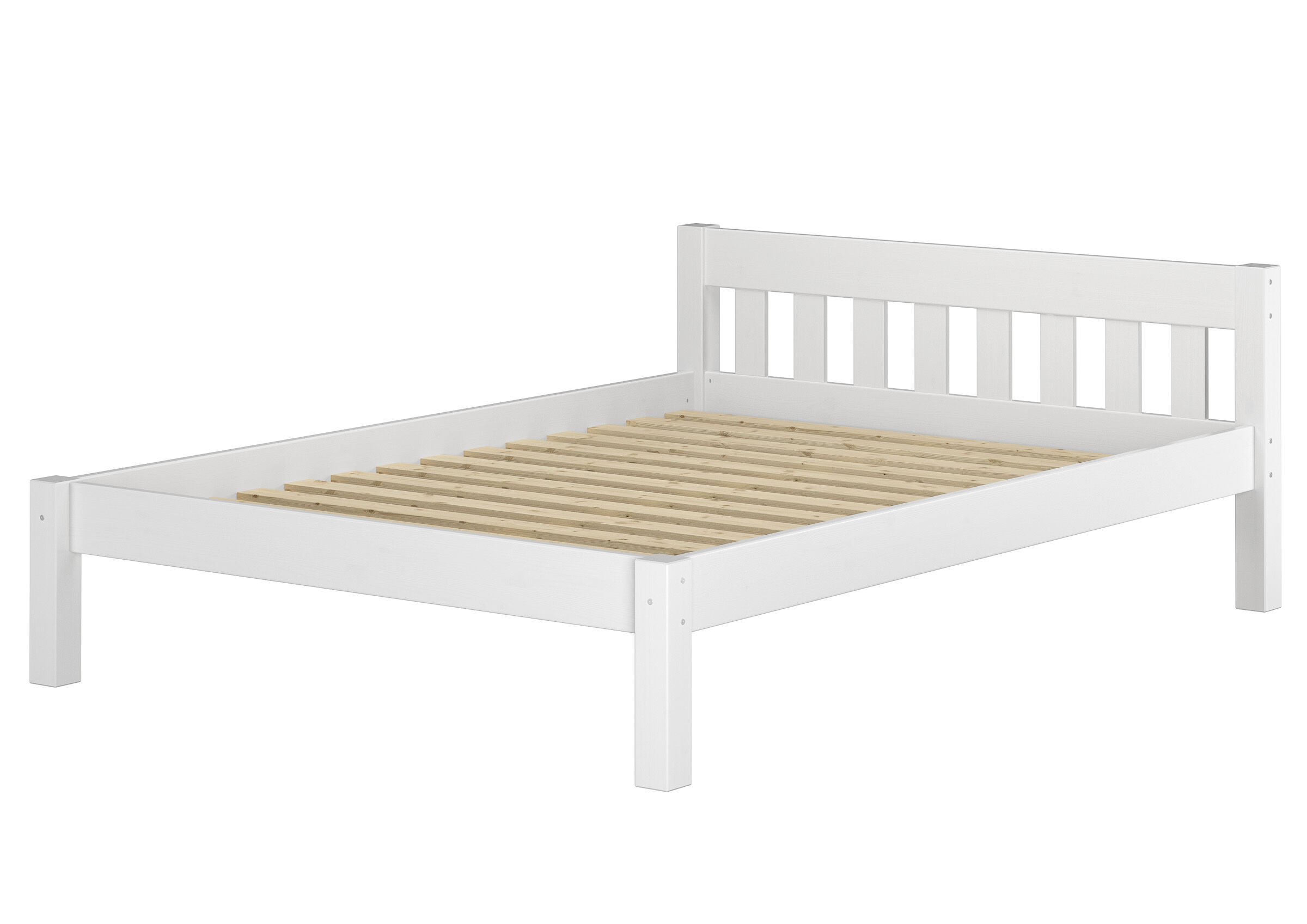 Quattro varianti di solido letto bianco per materasso 120x200 in Pino massello V-60.38-12W
