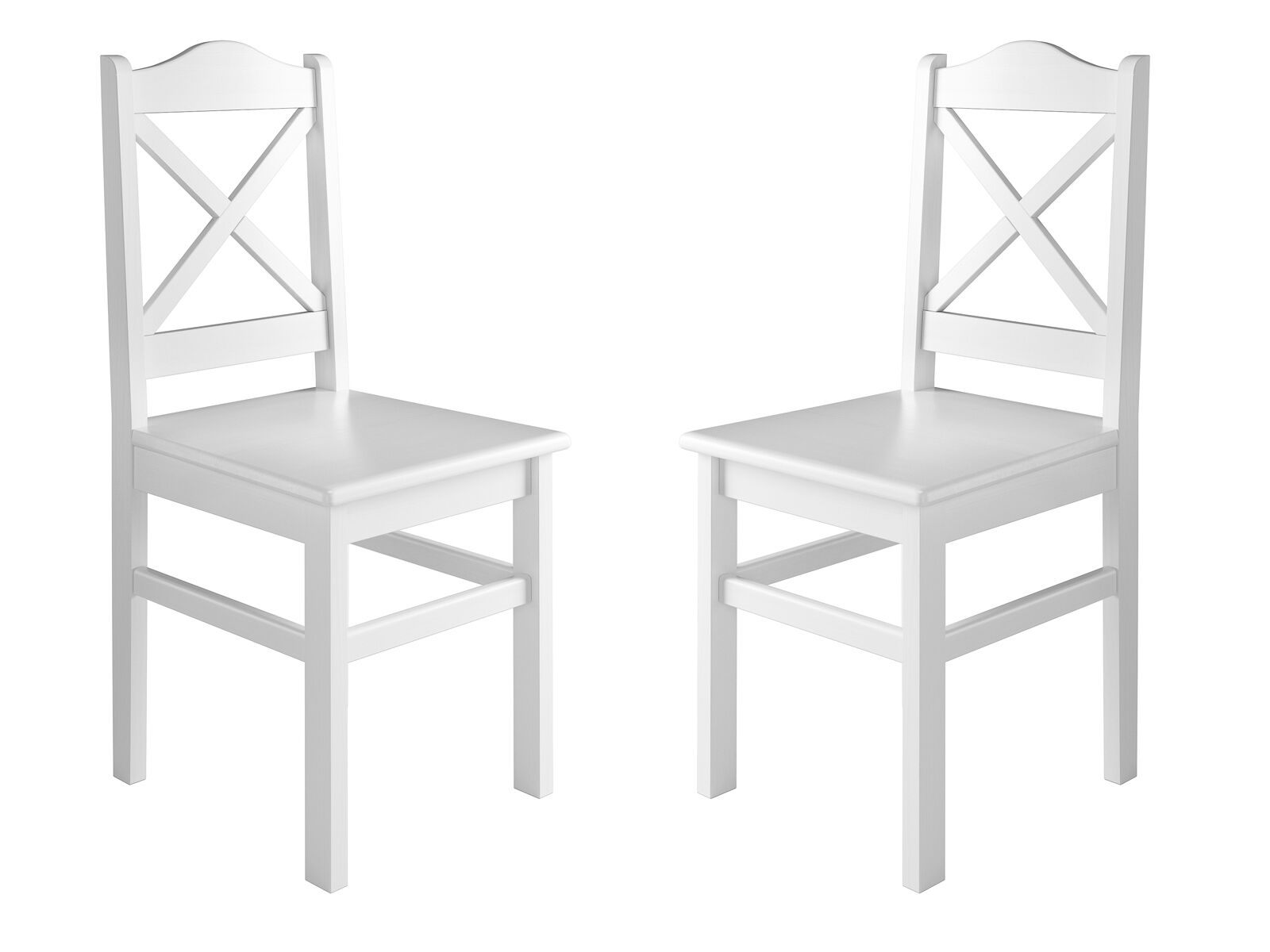 2 chaises de cuisine, chaise de salle à manger, chaise en pin massif blanc 90.71-20WD