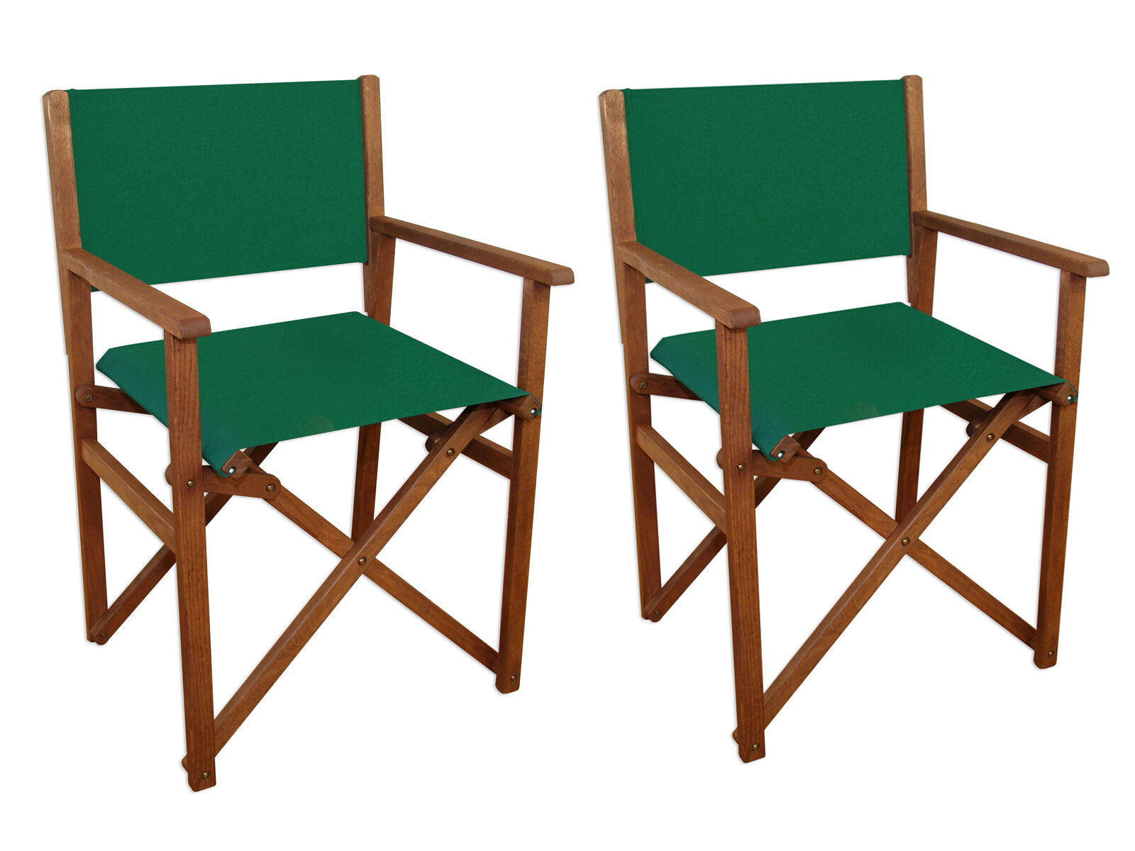 Due varianti di sedie da regista in solido faggio scuro V-10-100-Doppelpack