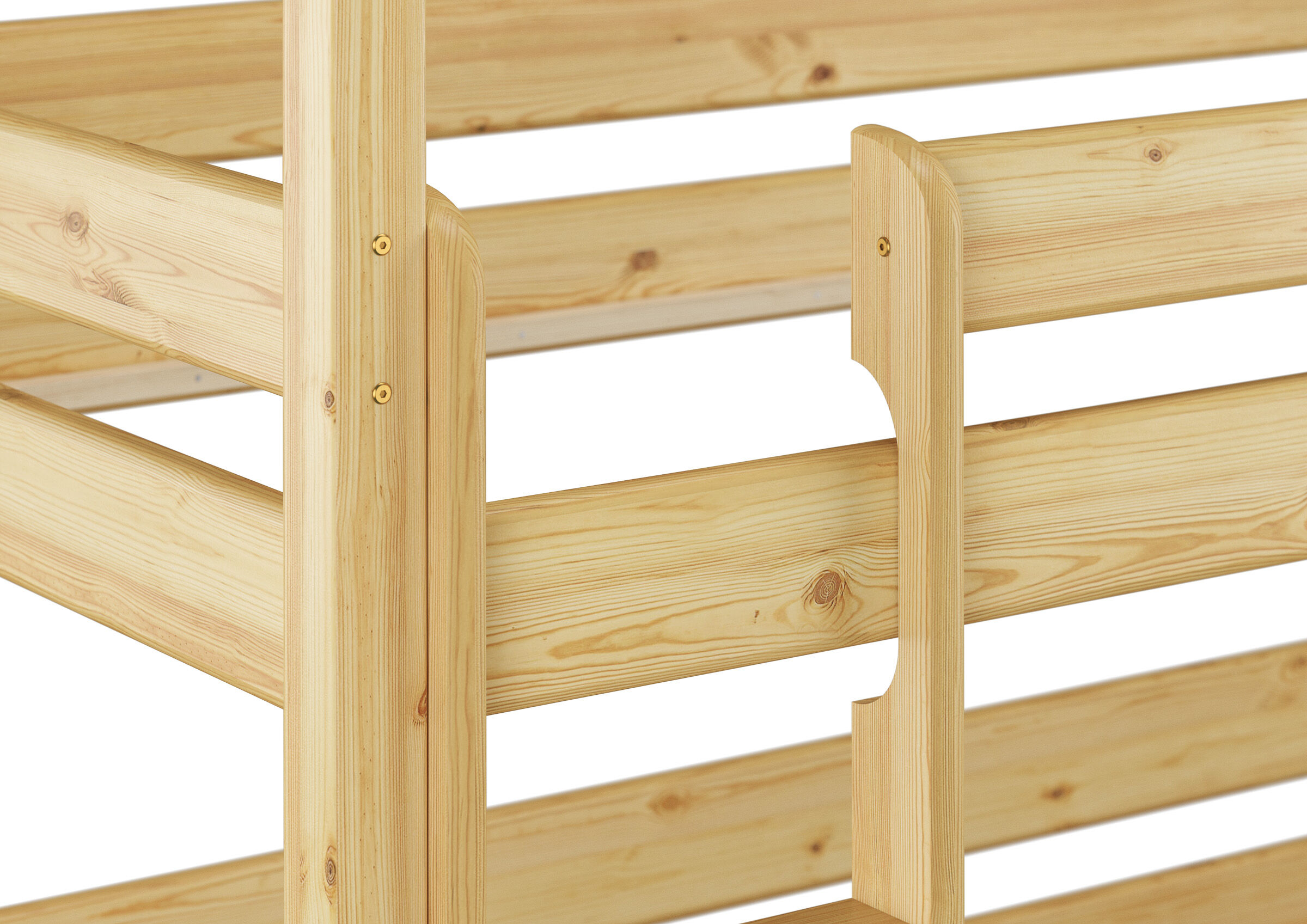 Tre varianti di letto a castello triplo per adulti 90x200 in legno massello di pino V-60.03-09