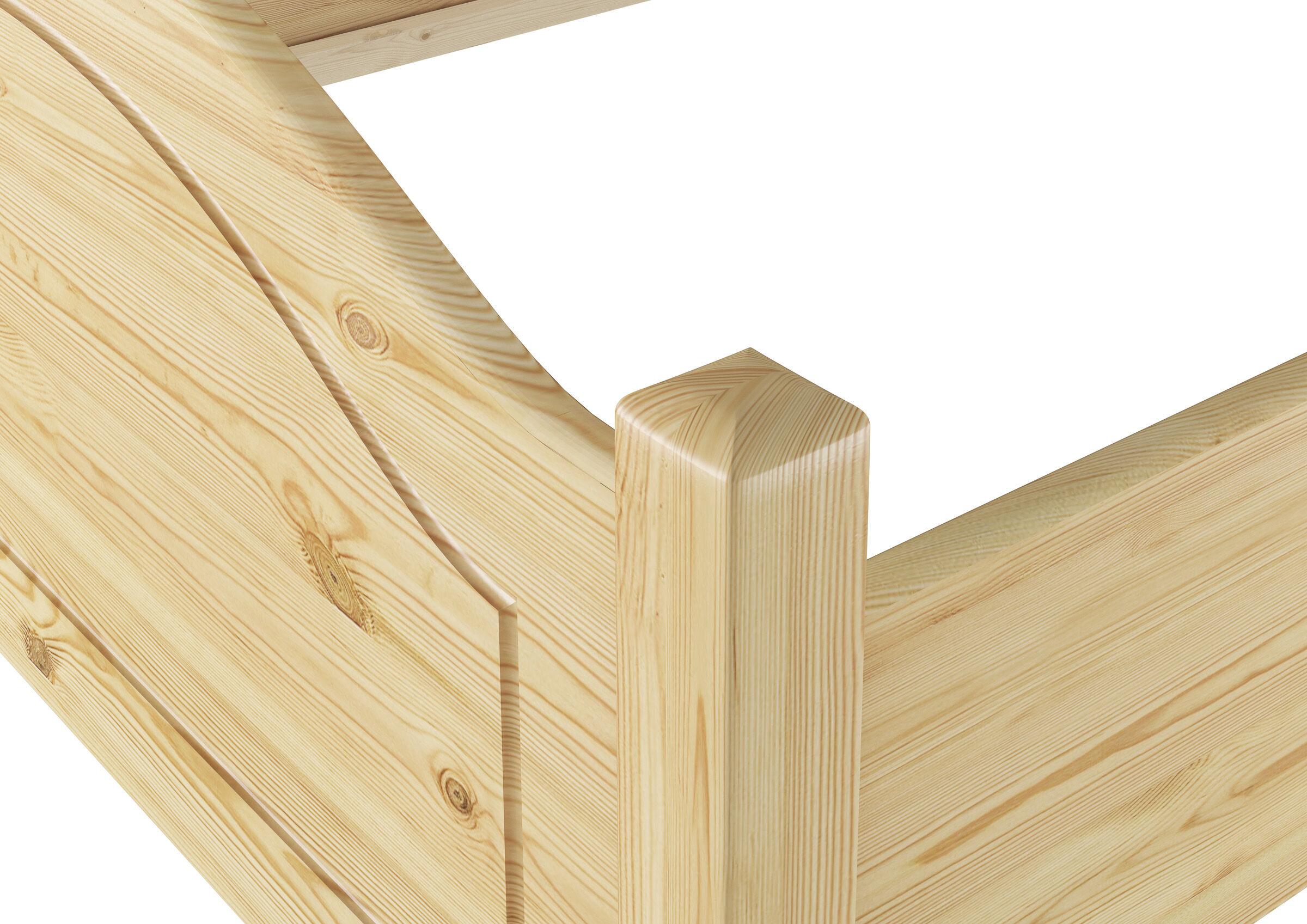 Sette varianti di solido letto in legno Pino massello 90x200 anche per adulti  V-60.30-09