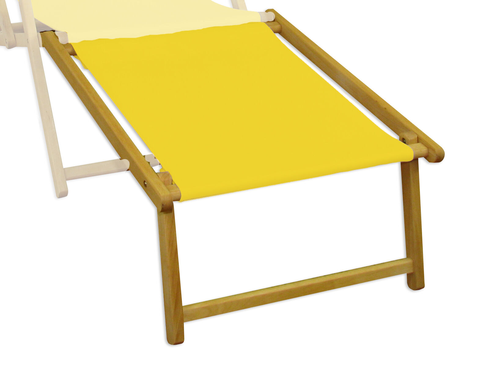 Fussteil für Liegestuhl mit gelbem Stoff