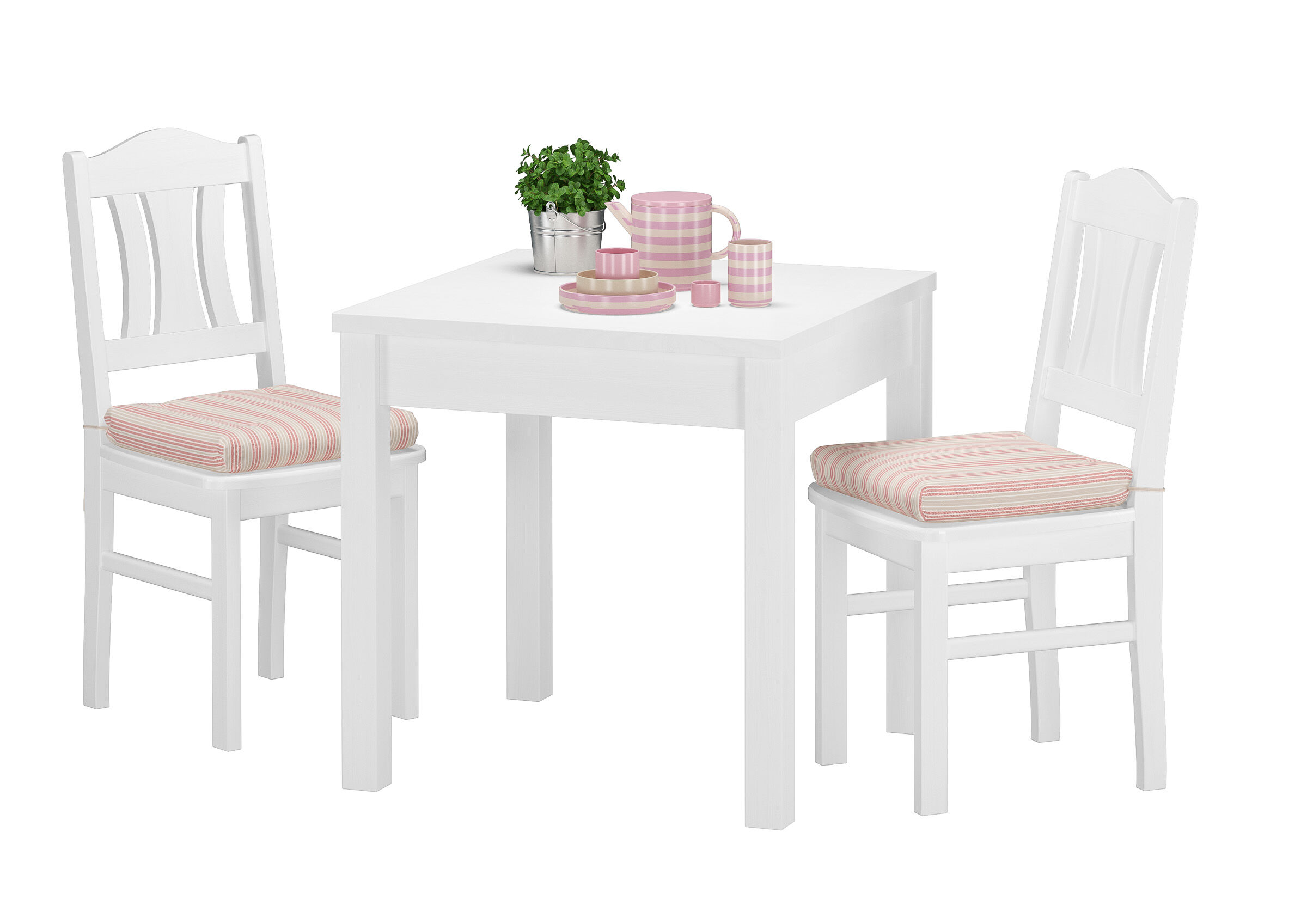 Esstisch mit Stühlen weiß