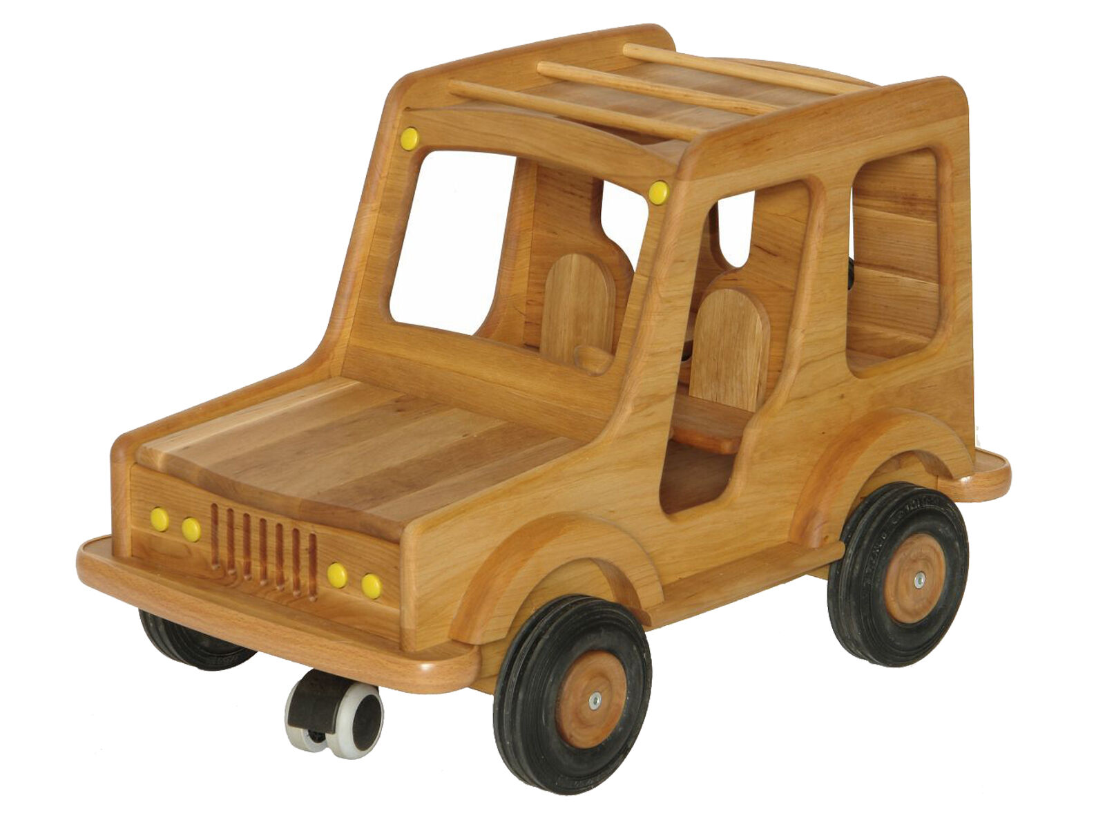 Solido modellino fuoristrada in legno Ontano massello per gioco safari sul pavimento 931-5005