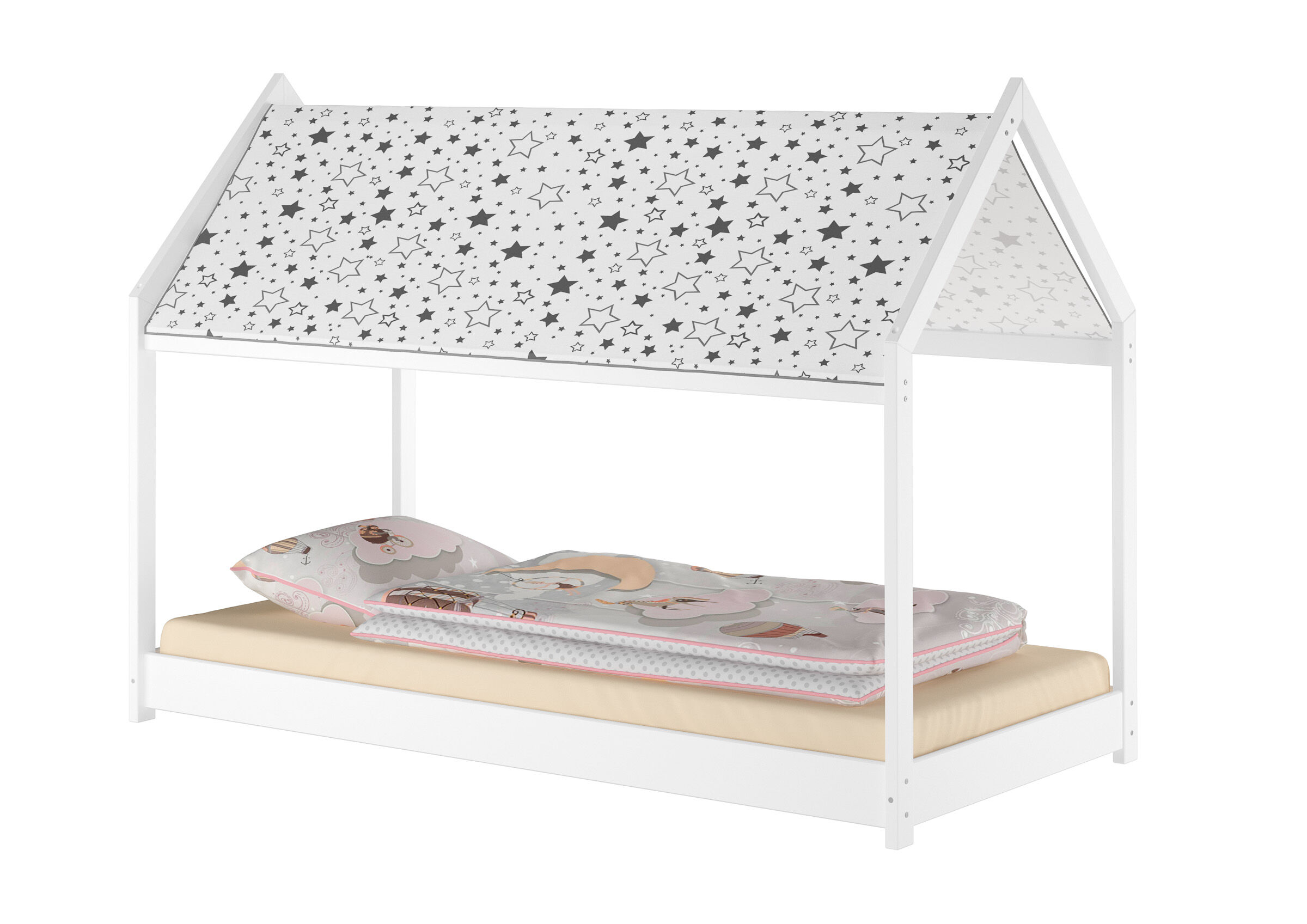 Kinderbett mit Dach in Sternenoptik