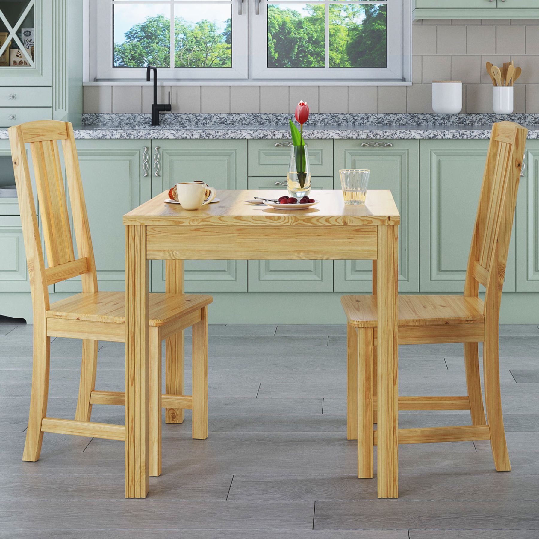 chaise de cuisine, chaise de salle à manger, chaise en pin massif naturel 90.71-22
