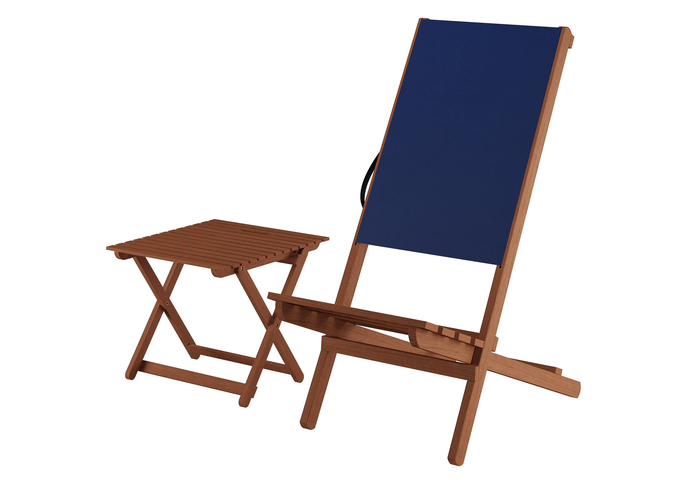 Blaues Wikingerstuhl-Set 1 Stuhl + 1 Tisch