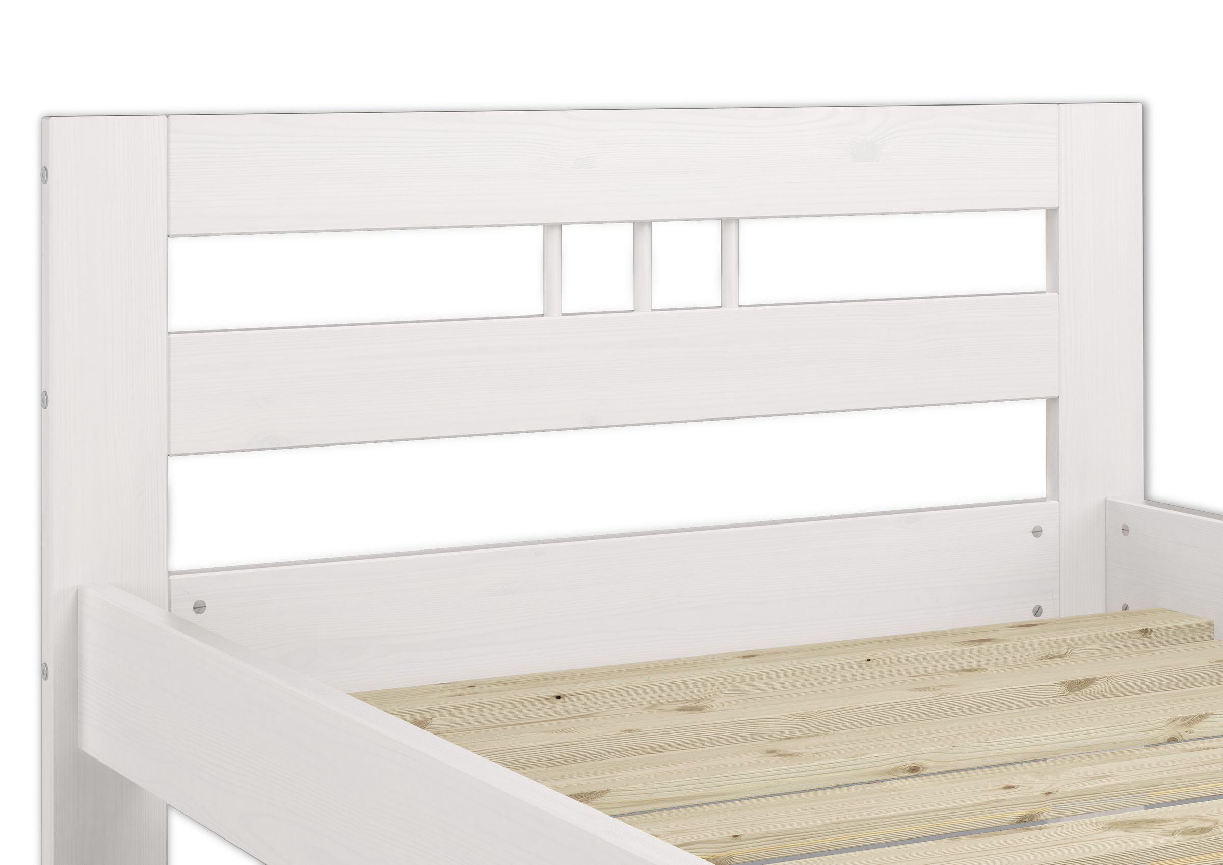 Tre varianti di solido bianco elegante letto classico 90x190 in Pino massello V-60.64-09-190W