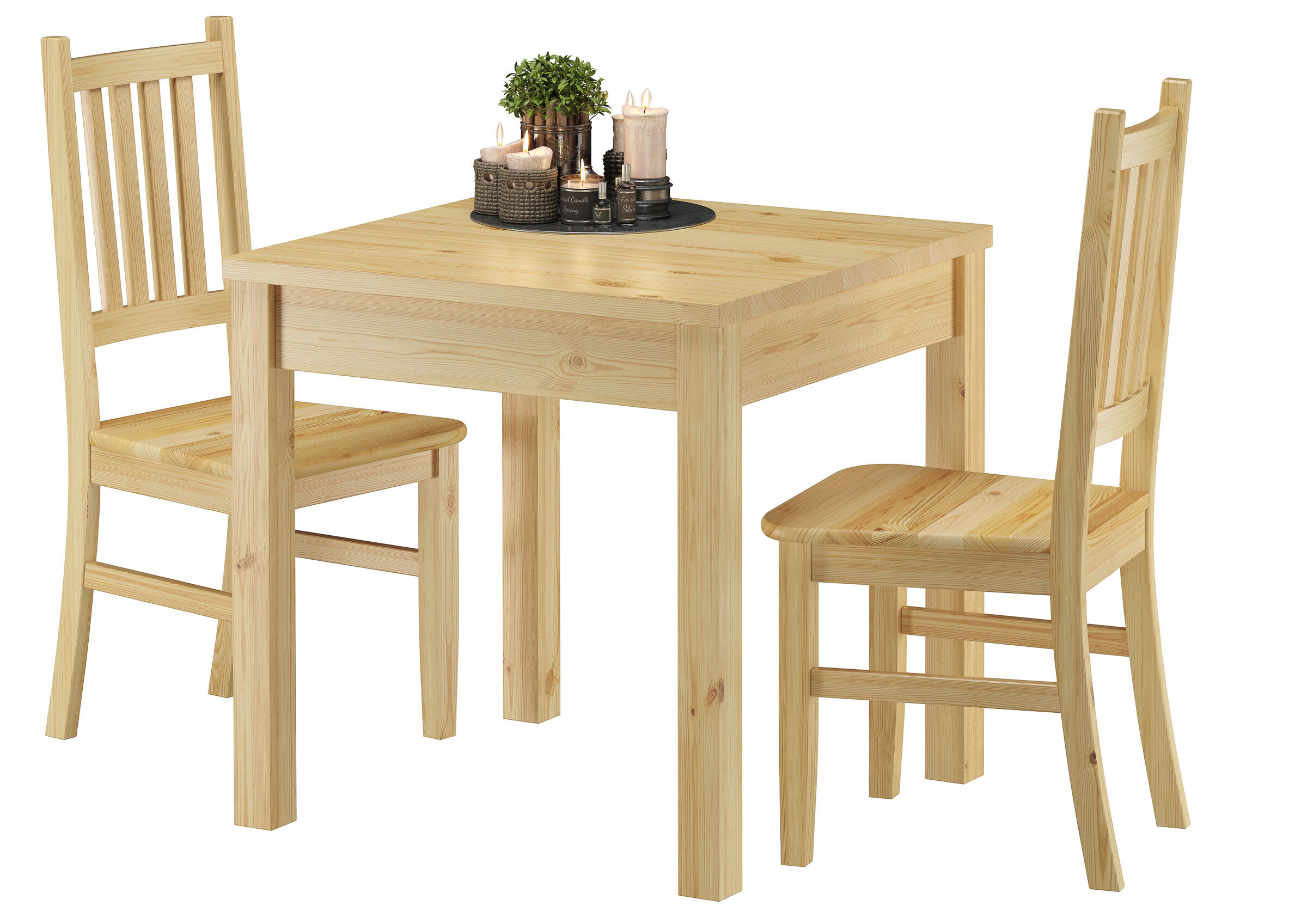 Classico design per coppia di sedie in Pino per cucina e sala da pranzo studio 90.71-01-D