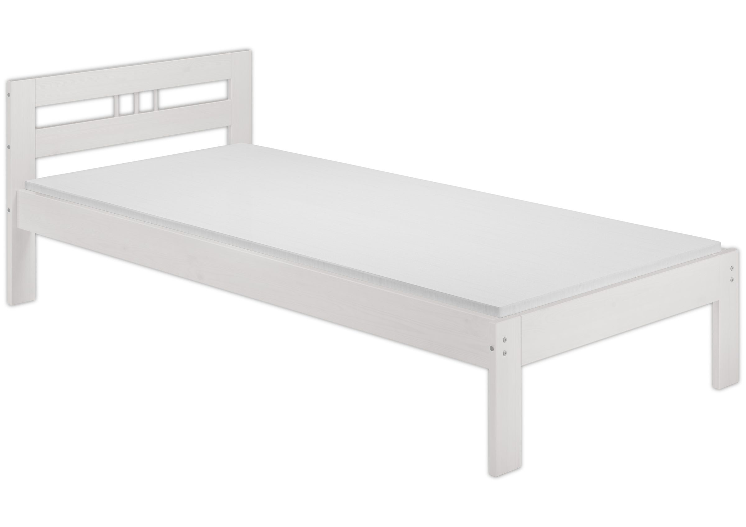 Cinque varianti di solido bianco elegante letto classico 90x200 in Pino massello V-60.64-09W