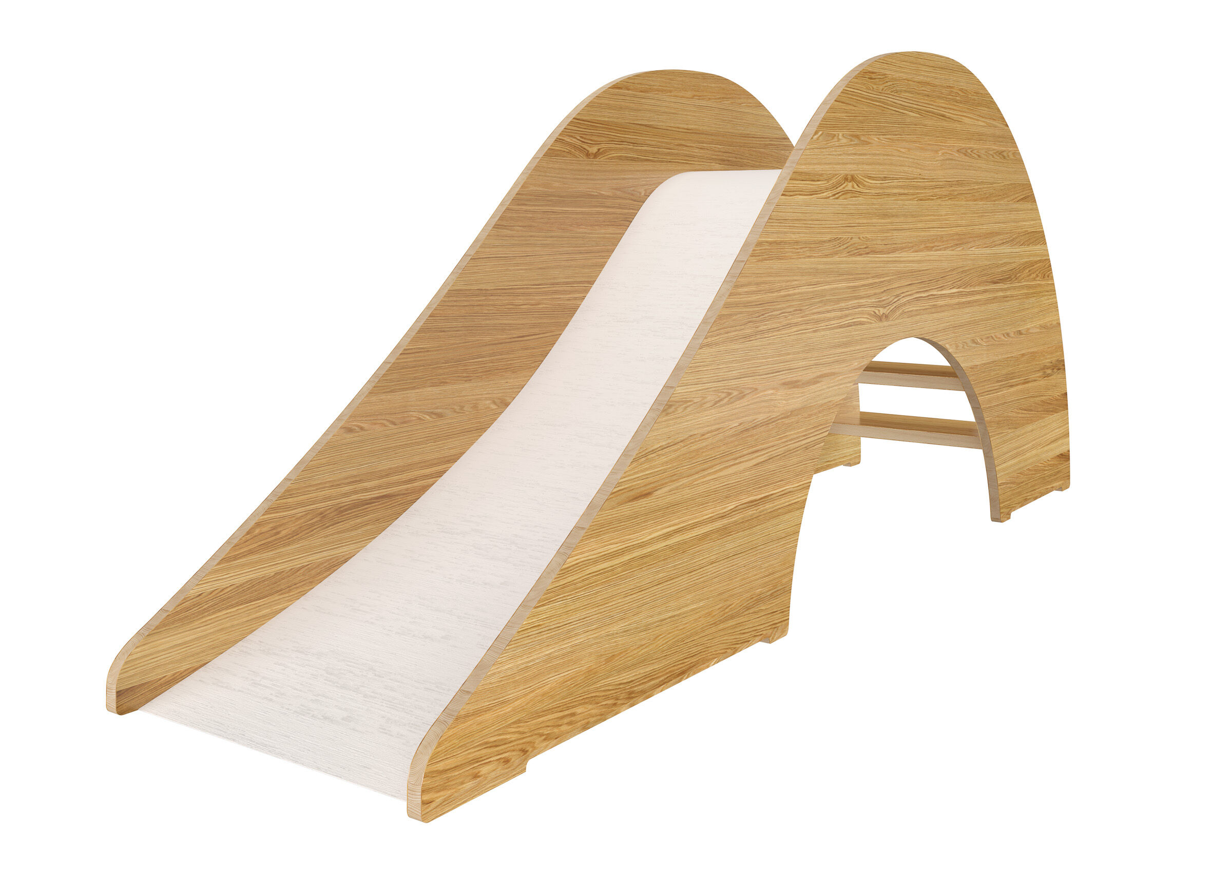 Exklusive Design-Zimmerrutsche aus Holz mit Welle 190x83cm Kinderrutsche metallfrei Indoor-Rutsche 95.101