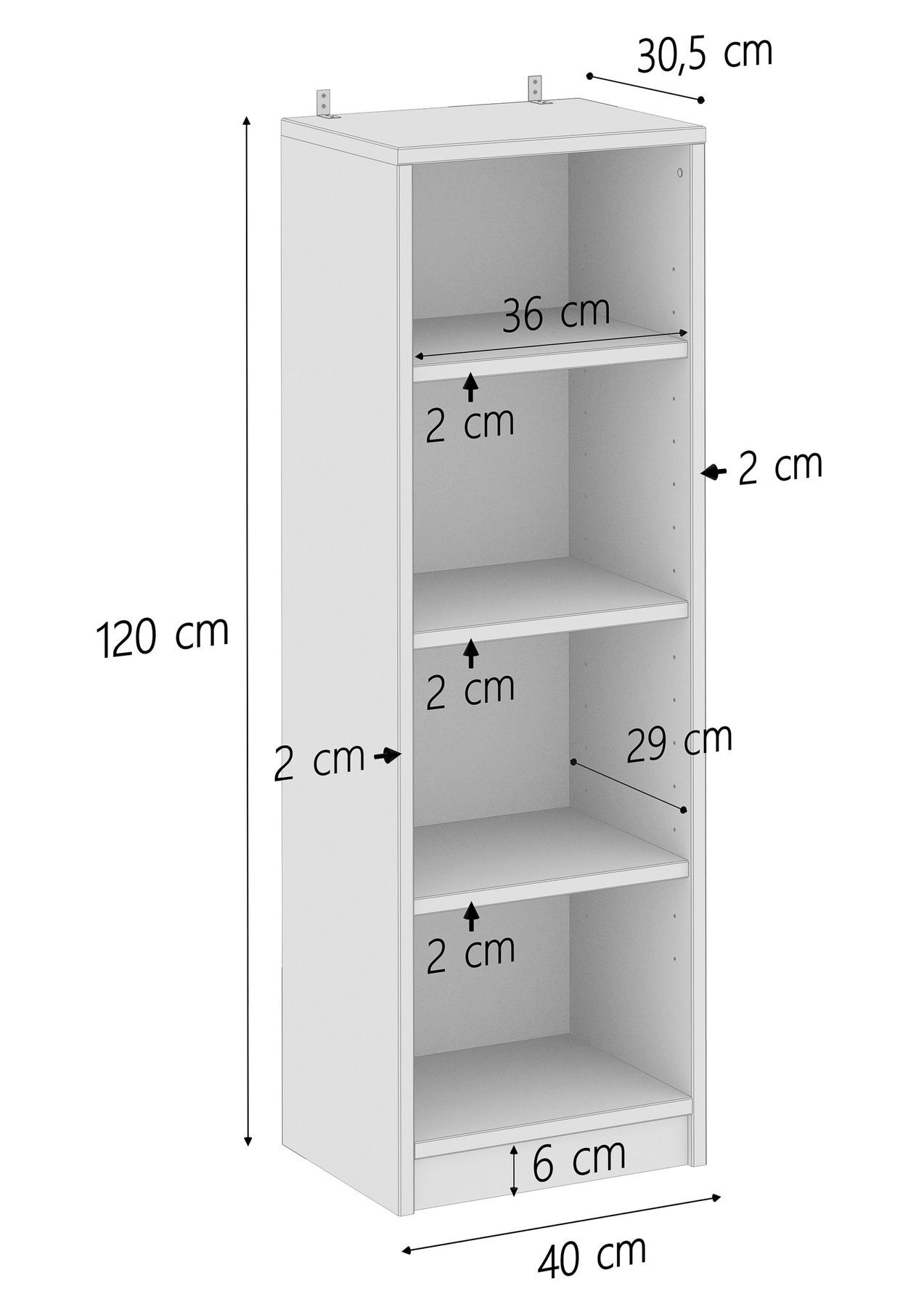 Tre varianti di altezza x libreria, ripiani a parete in pino massello V-90.82-40