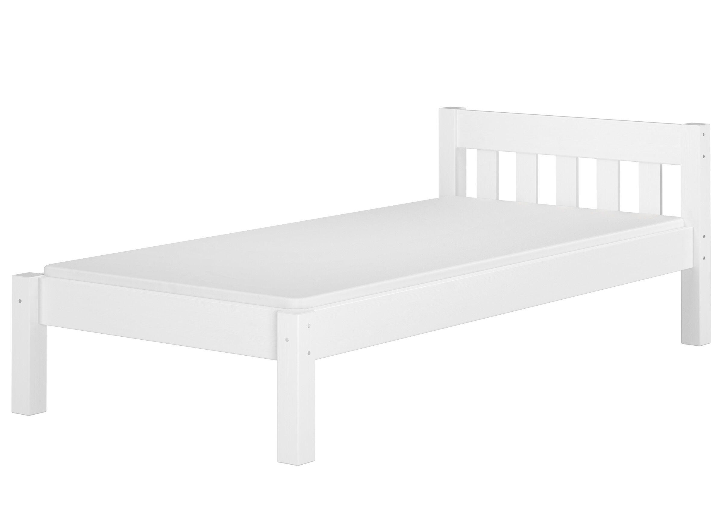 Cinque varianti di solido letto bianco per materasso 100x200 in Pino massello V-60.38-10W