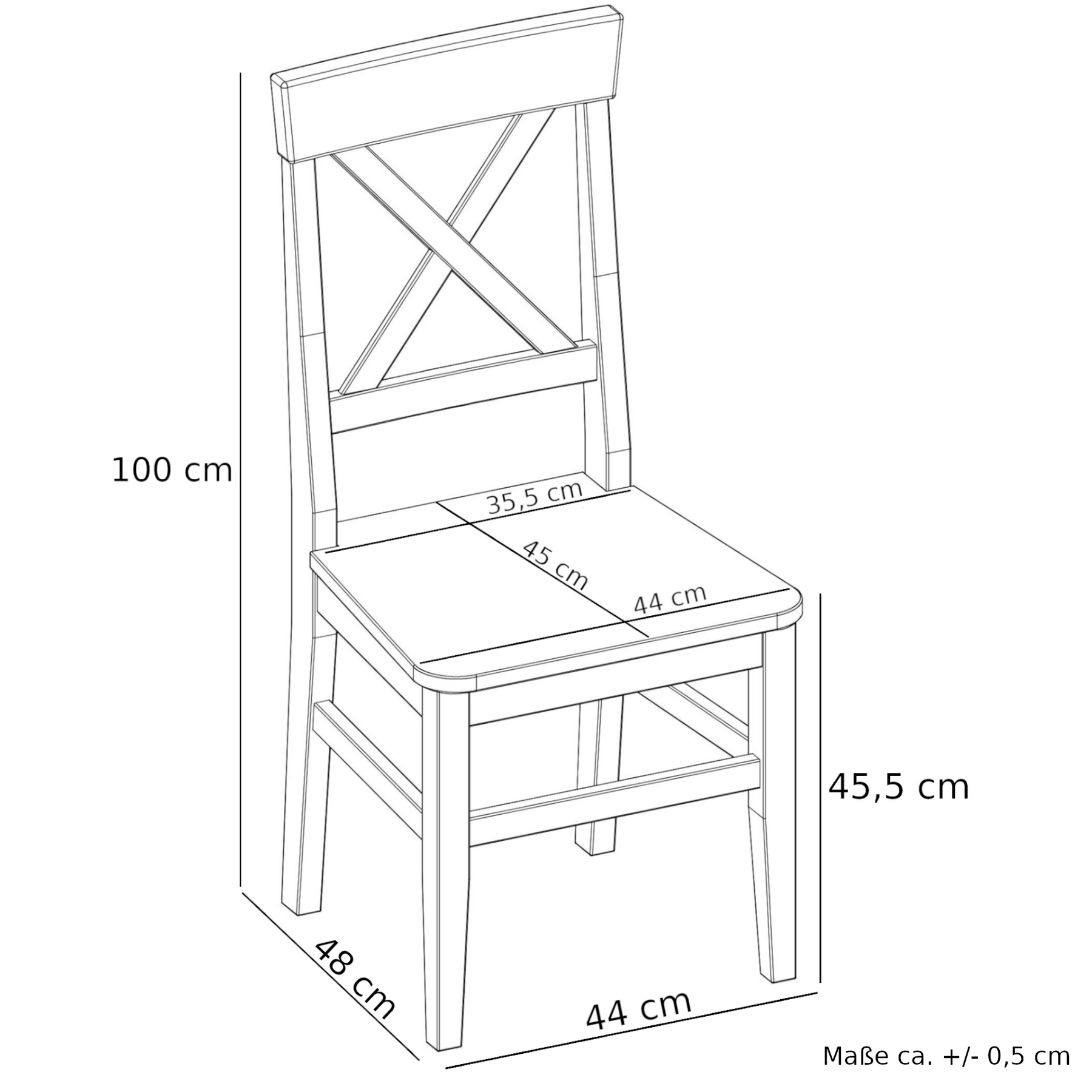 B-WARE-90.71-23-DW Küchenstuhl Doppelpack Massivholzstuhl Esszimmerstuhl Kiefer 2x Stühle 