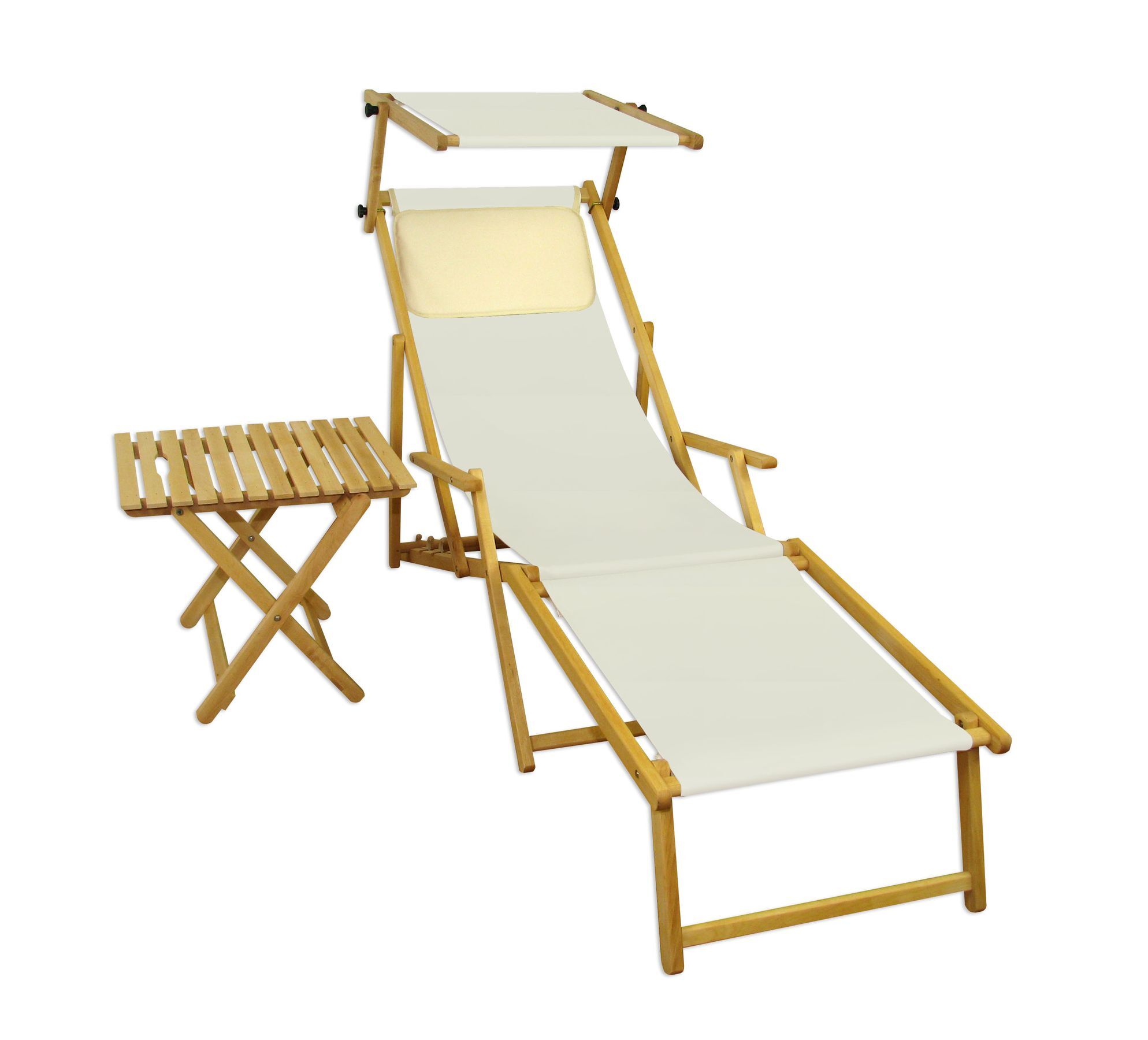 Kissen Farbe weiß/ecru als Zubehör für Gartenliege Strandstuhl Gartenmöbel 10-300-T