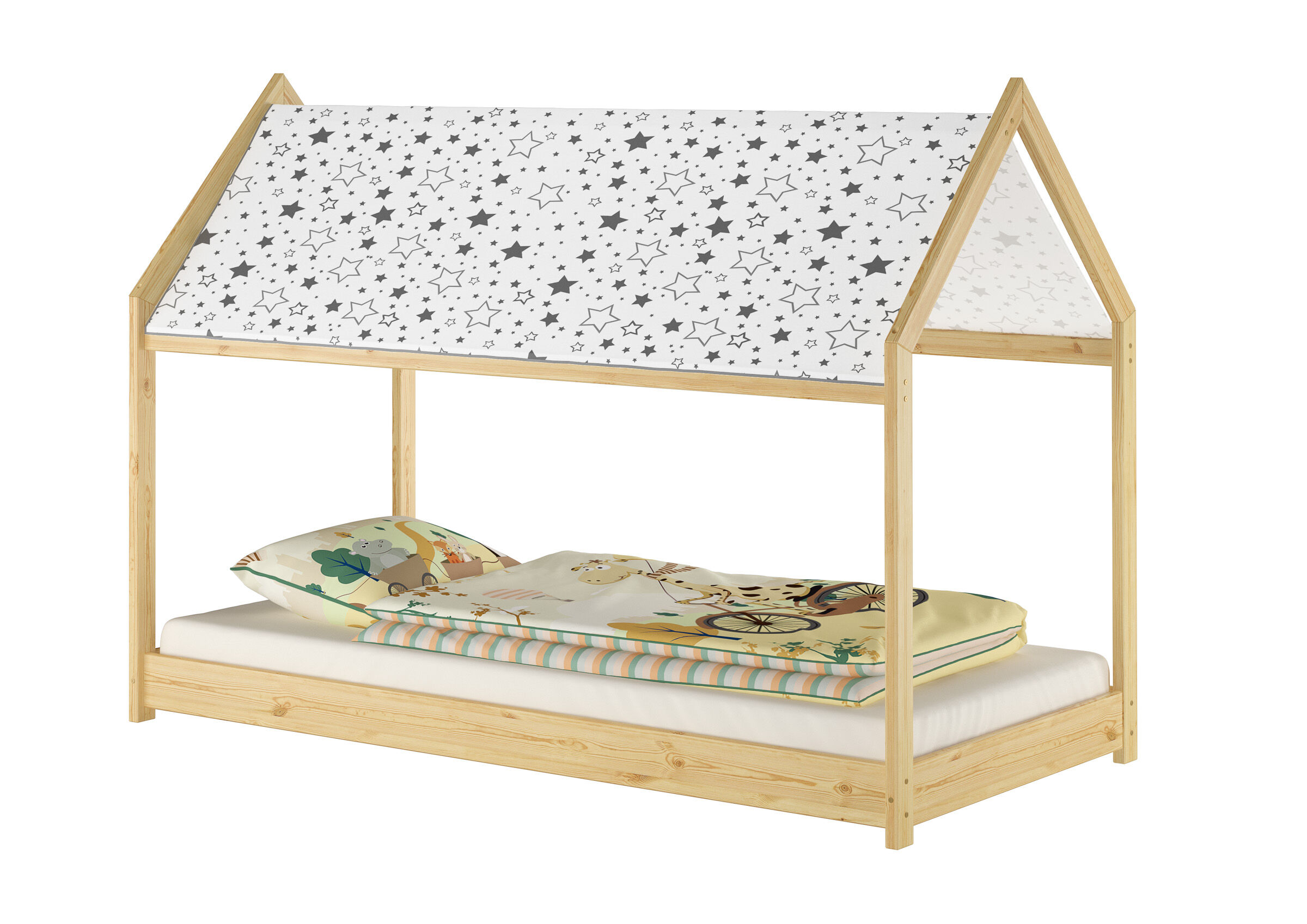 Kinderbett mit Dach in Sternenoptik