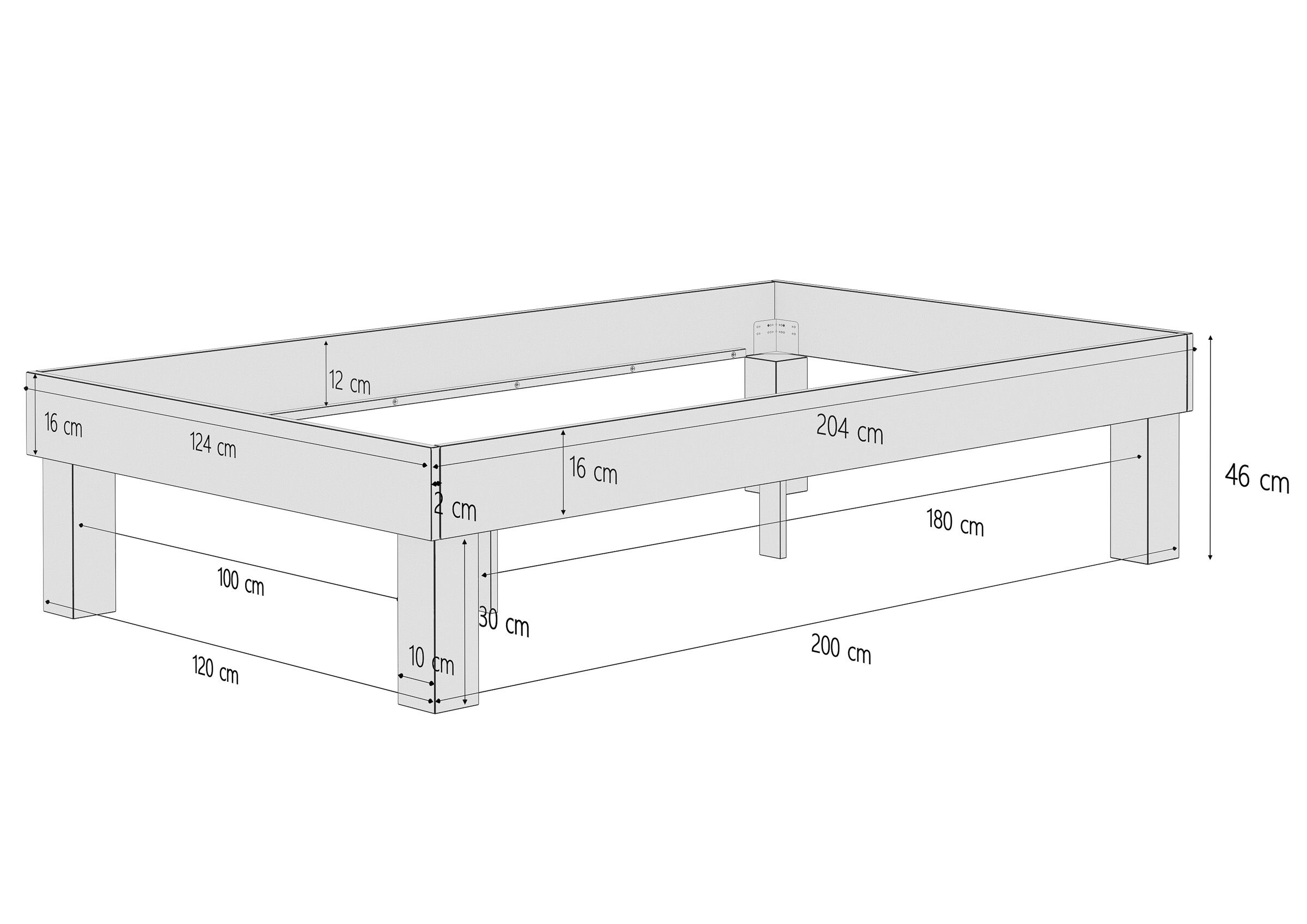 Due varianti di larghezze/altezza per solido futon bianco in Faggio massello V-60.87-10W-H