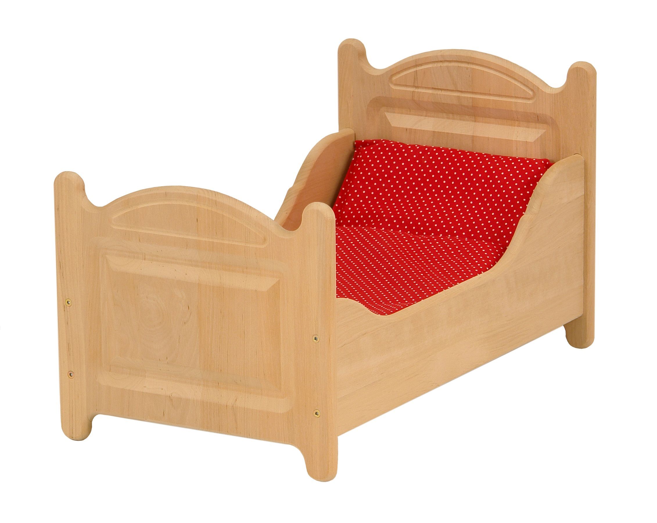 Drewart Puppenbett aus Holz, Holzspielzeug Puppenmöbel 933-3000 