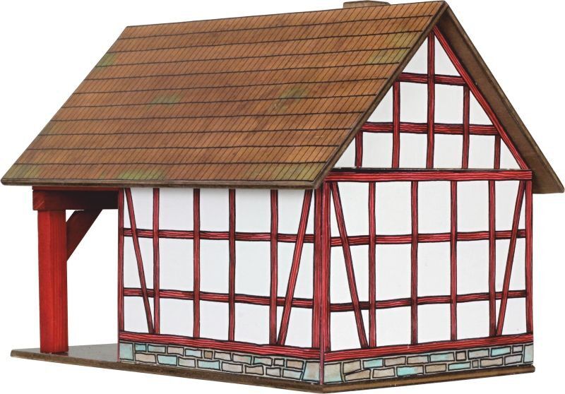 Holzbaukasten Fachwerk Schmiede Holzbausteine Modellhaus 91.9000-38