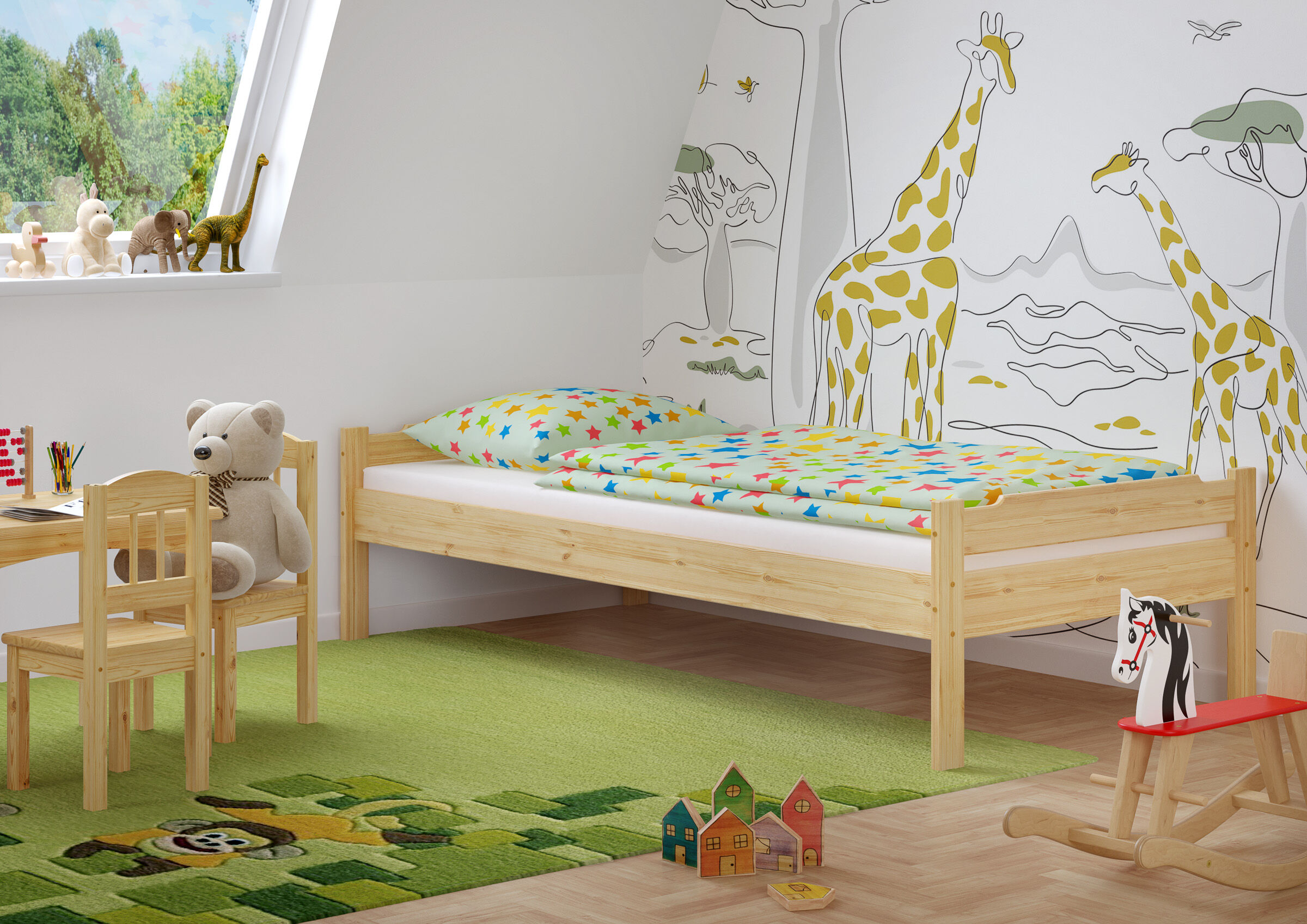 Zimmerbild mit Kinderbett