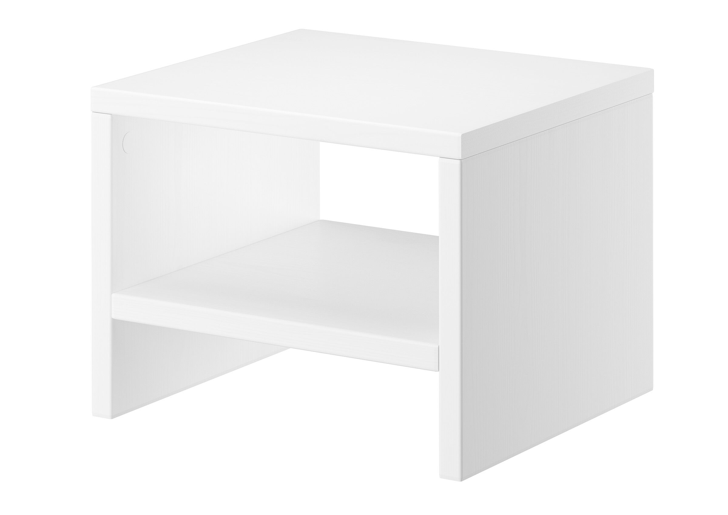 Table de chevet, console de nuit en pin massif lasuré blanc, design contemporain et moderne 90.20-K5W