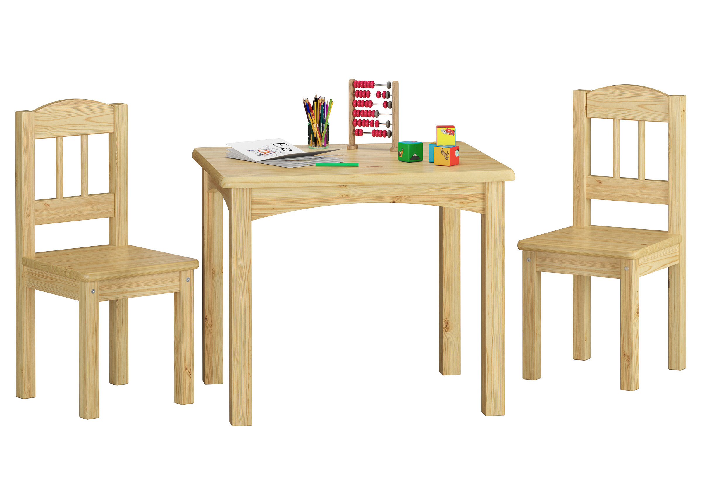 Due varianti di set per BAMBINI di tavolo da pranzo e 2 sedie V-90.70-01